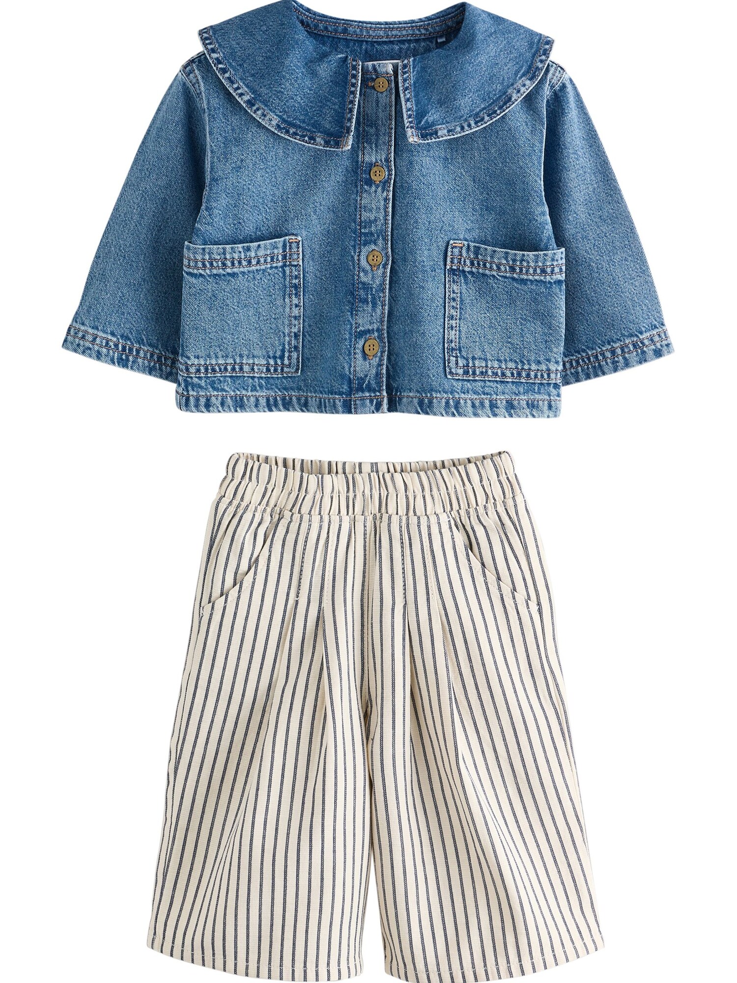 Next Set  ecru / albastru denim / negru