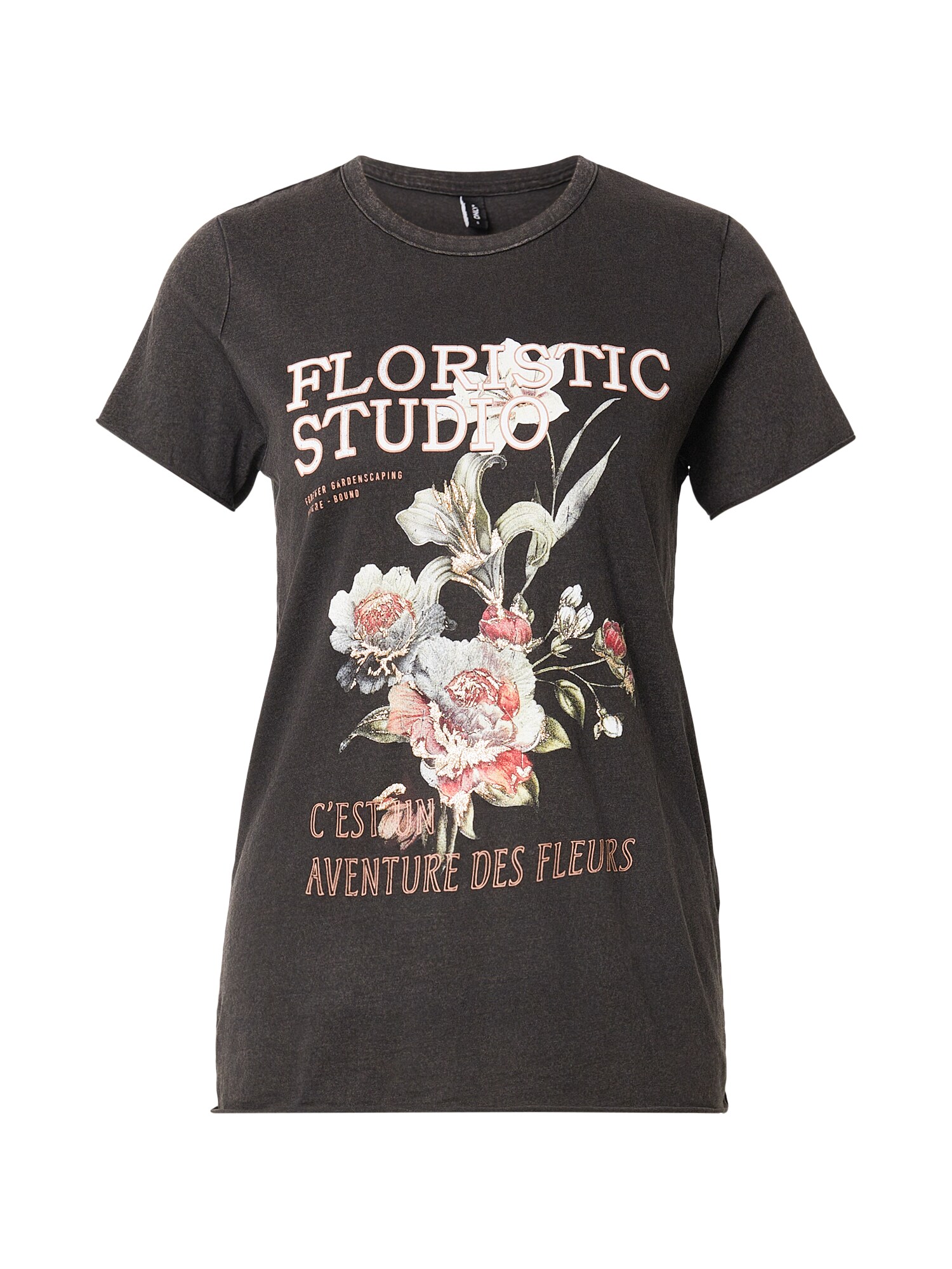 ONLY Tricou ONLLUCY  auriu / verde pastel / roz pal / negru amestecat