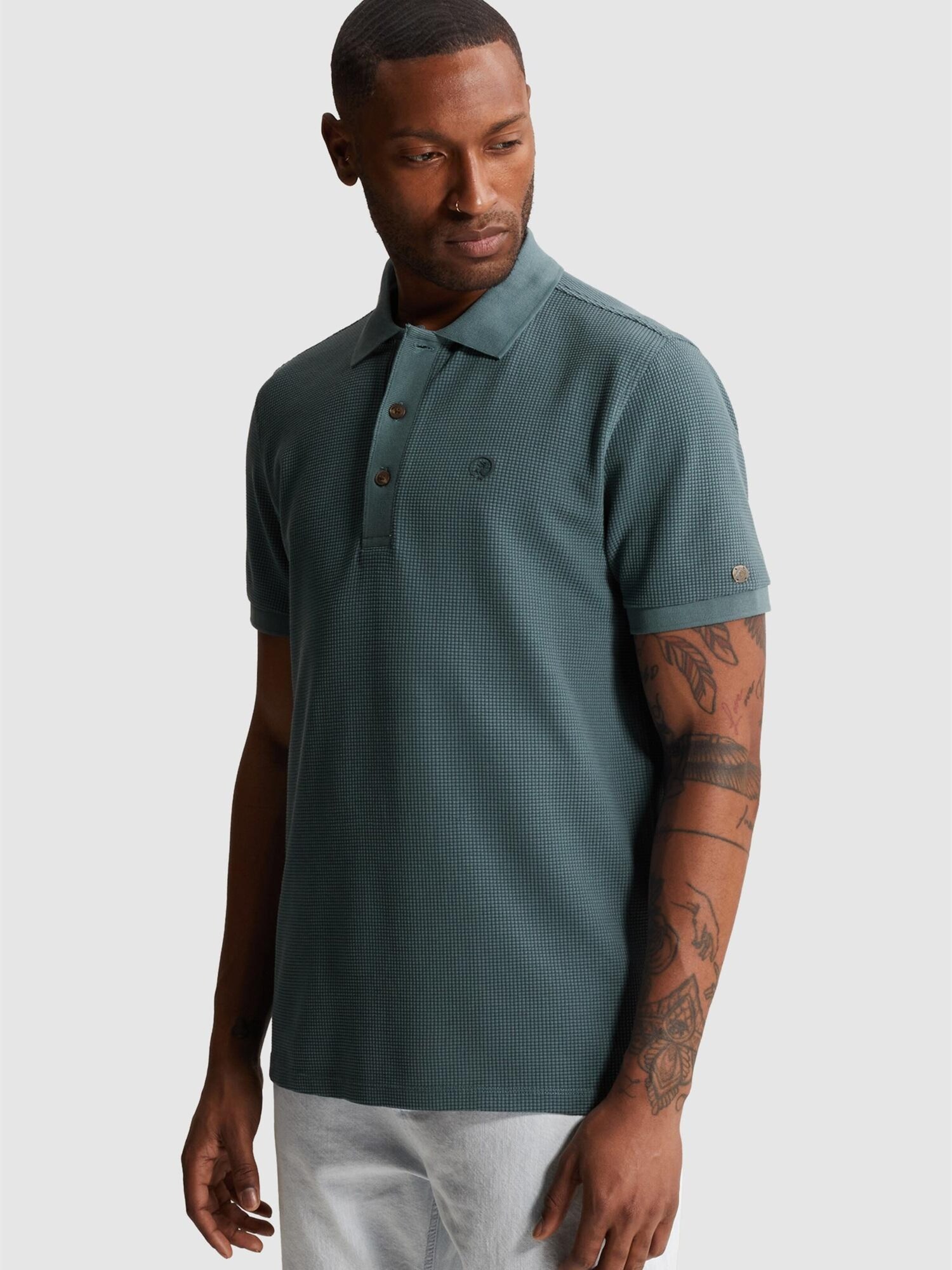 T-shirt 'Polo shirt with waffle texture'