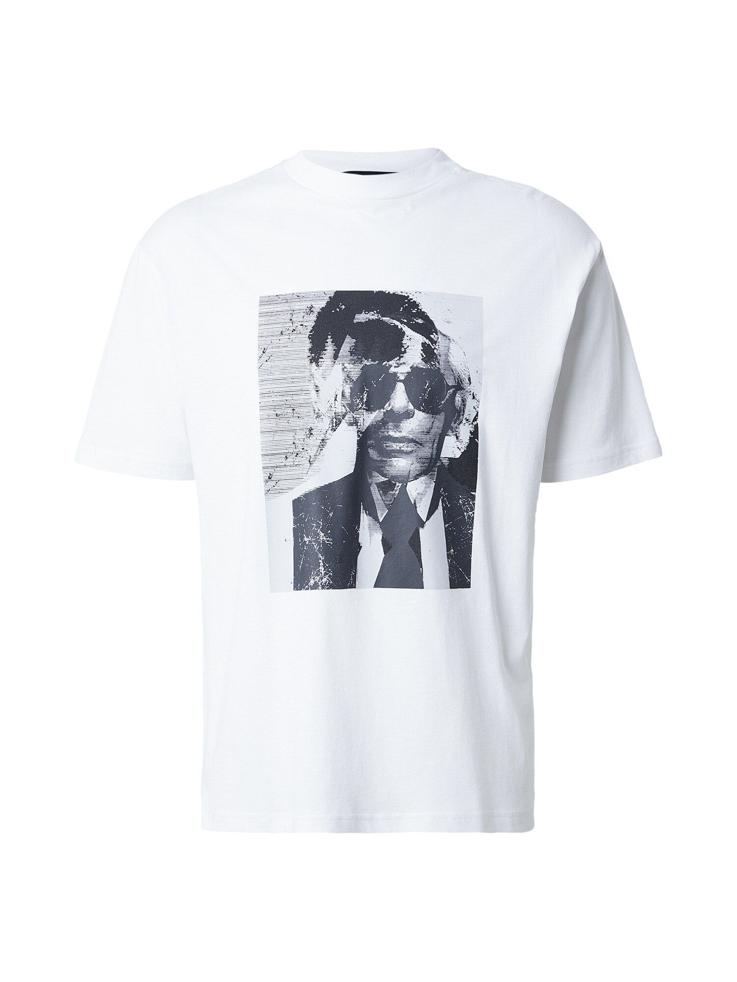 Karl Lagerfeld Tricou  gri / negru / alb