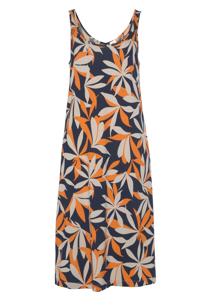 s.Oliver Nachthemd Damen Größe XS/S beige / dunkelblau / orange