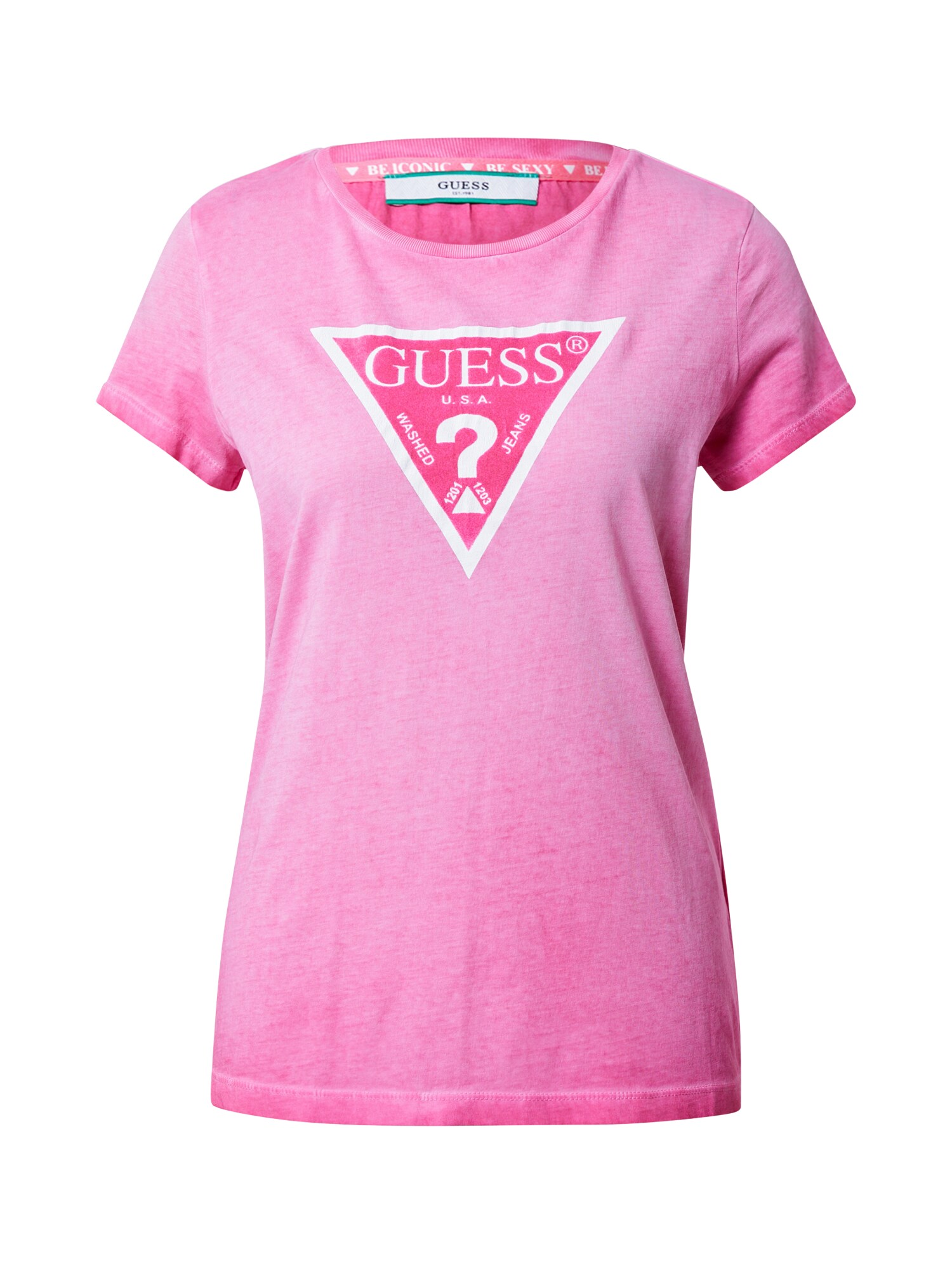 GUESS Marškinėliai 'W0YI13 R5JK1'  neoninė rožinė