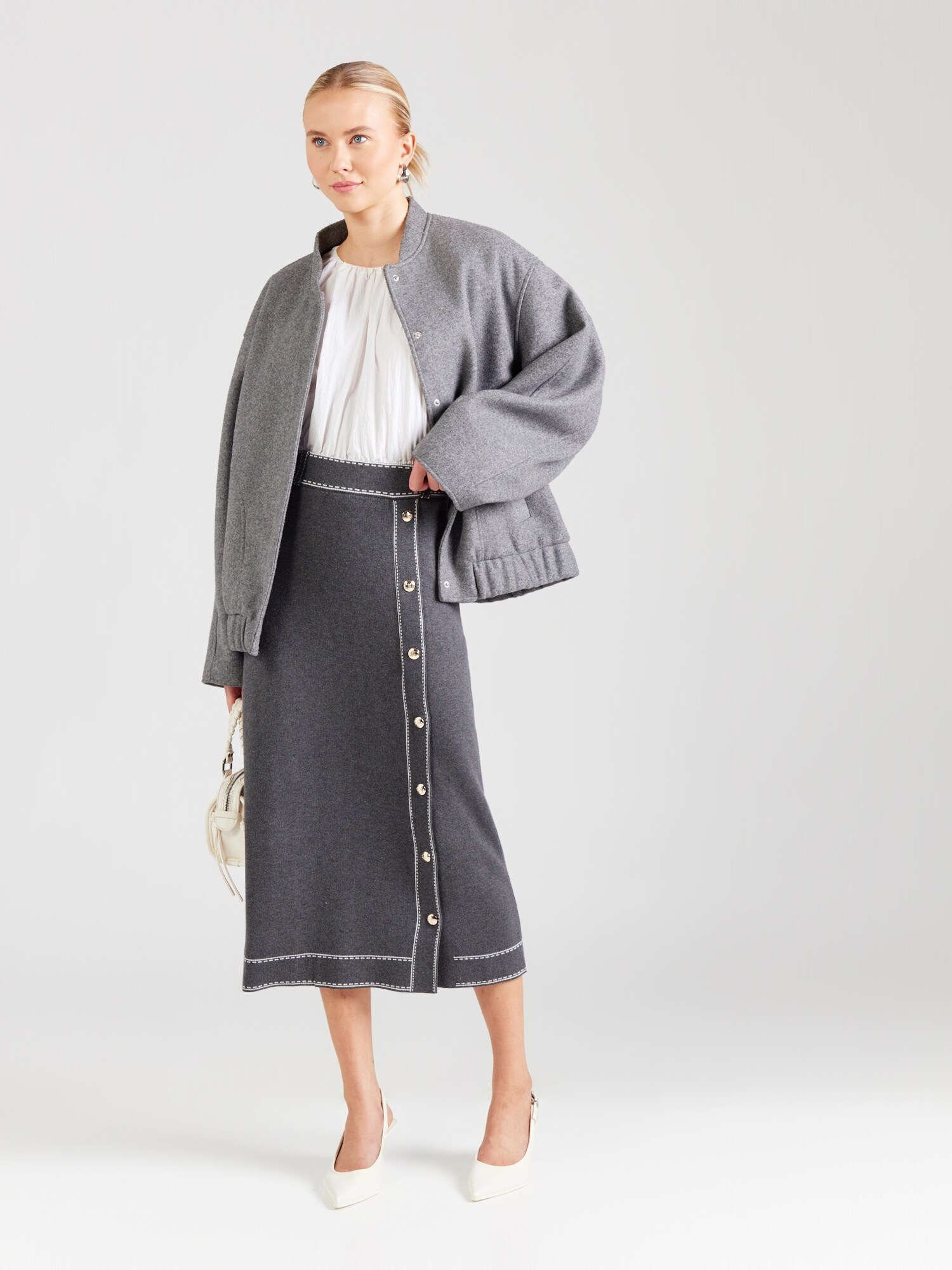 Liu Jo Falda gris oscuro / blanco – imagen 3