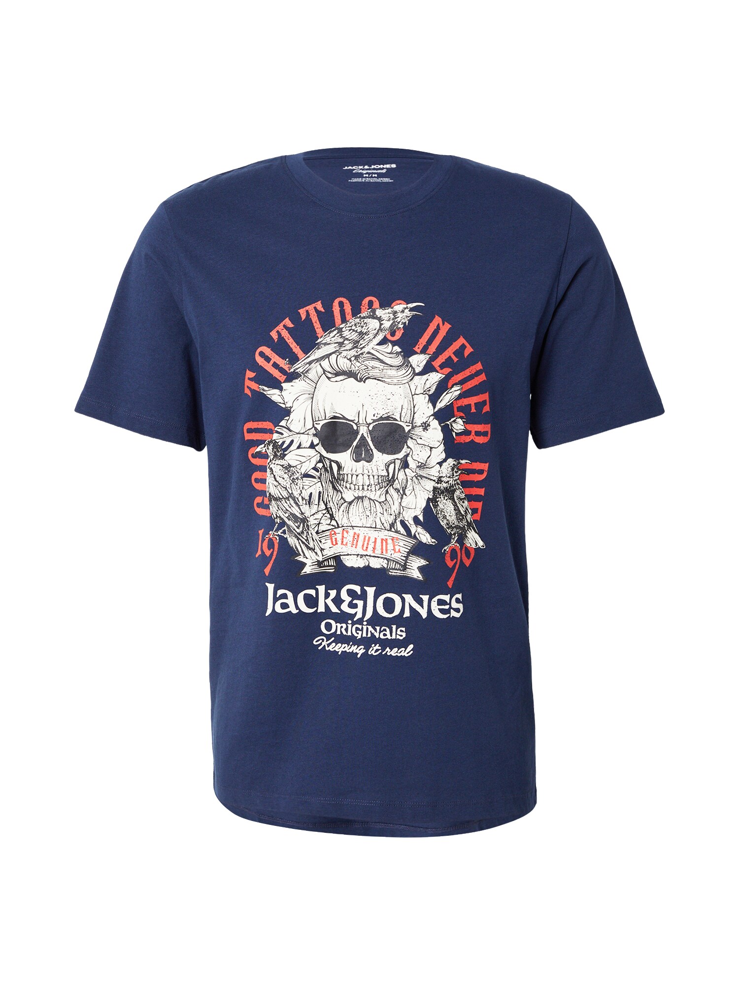 JACK & JONES Tricou JORSHAPE bleumarin / sângeriu / alb