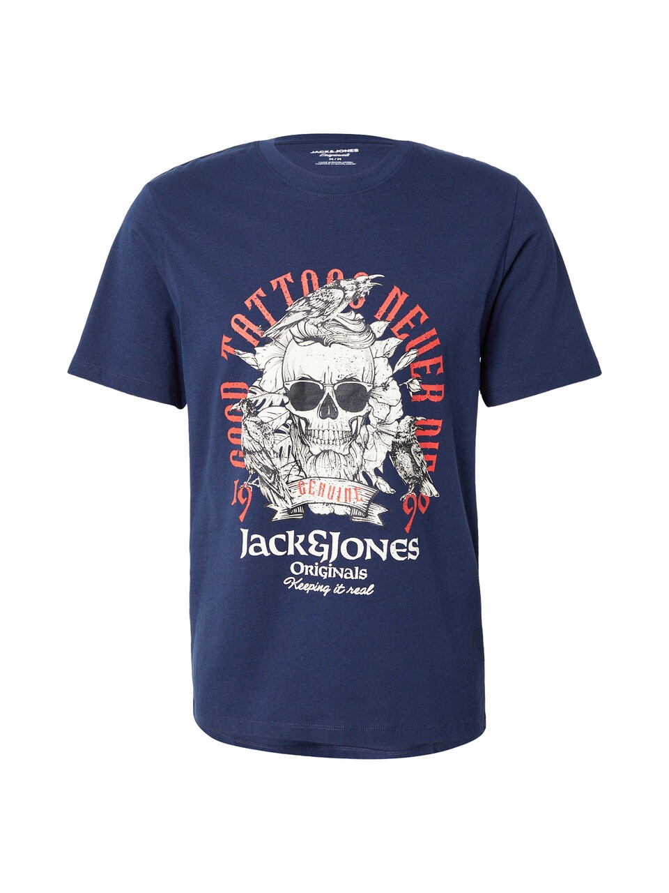 T-shirt 'JORSHAPE' marinblå / blodröd