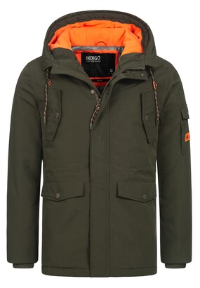 INDICODE JEANS Tussenparka ‘Ocala’ Groen / Oranje