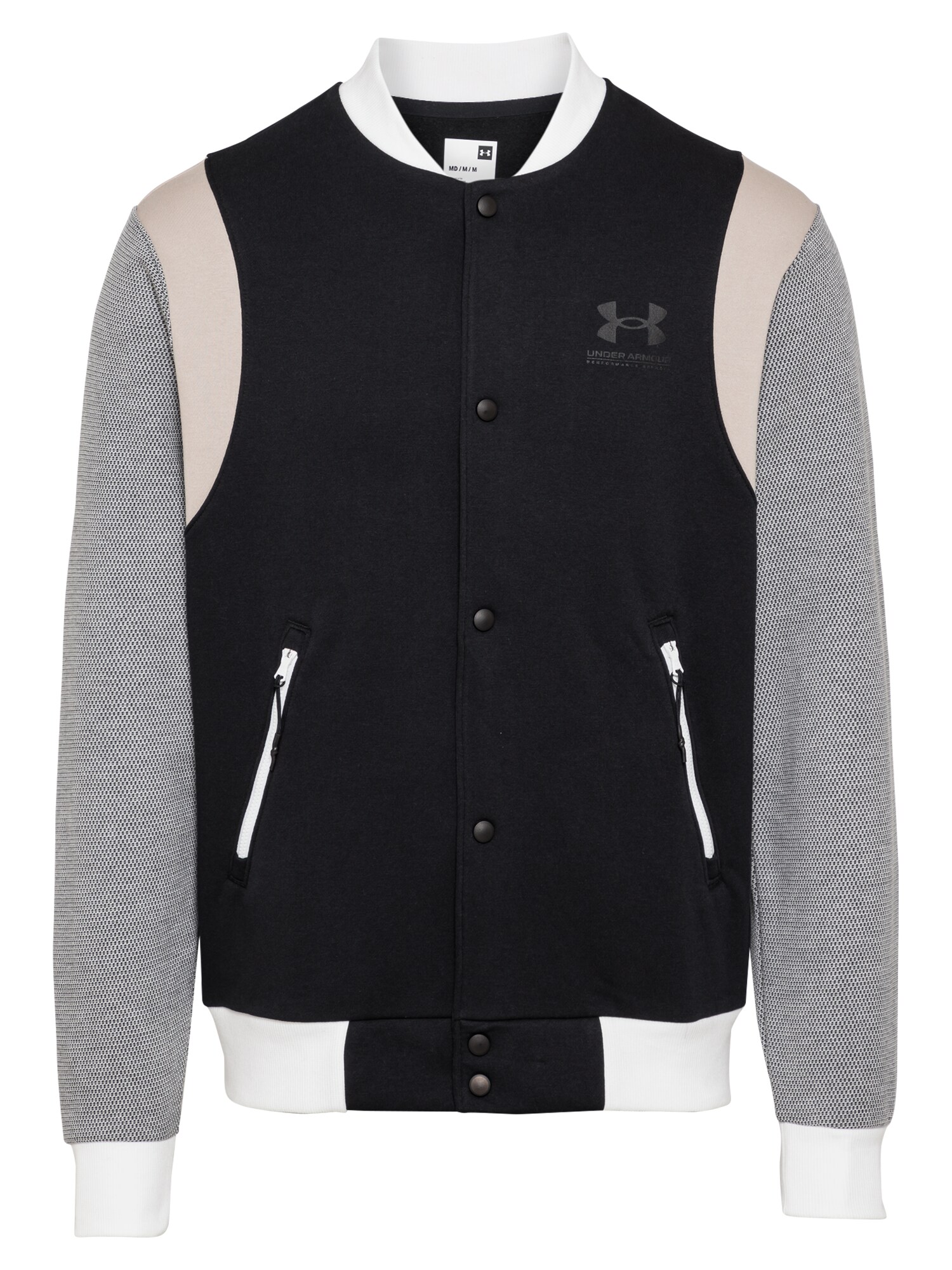 UNDER ARMOUR Sportinis džemperis  juoda / pilka / smėlio / balta
