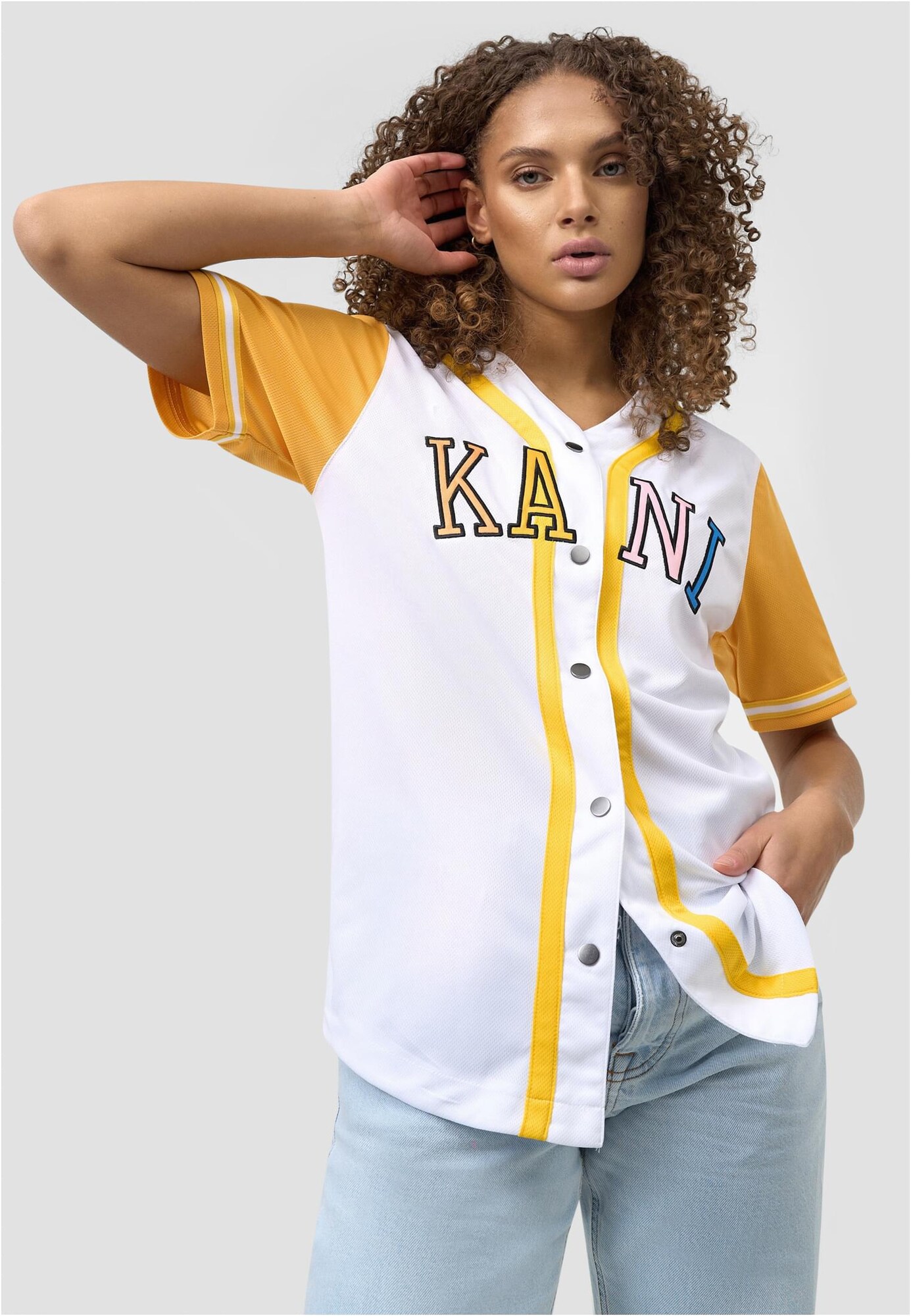 Karl Kani Blúz 'College'  kék / sárga / rózsaszín / fehér termék 2. képe