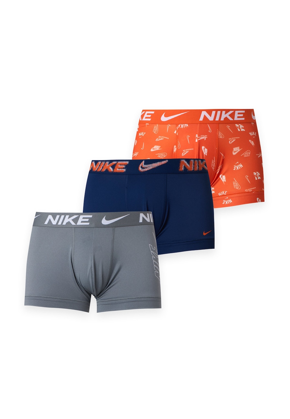 Boxershorts 'ESSENTIAL' marinblå / grå / orange