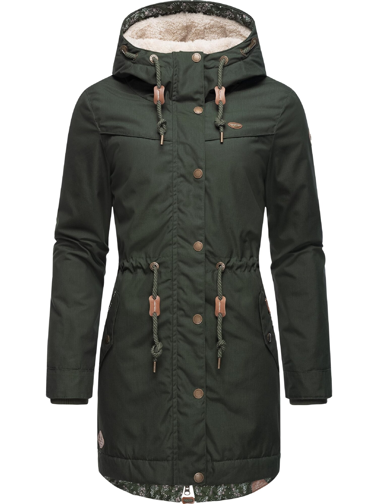 Ragwear Parka de inverno 'Canny'  castanho claro / verde escuro