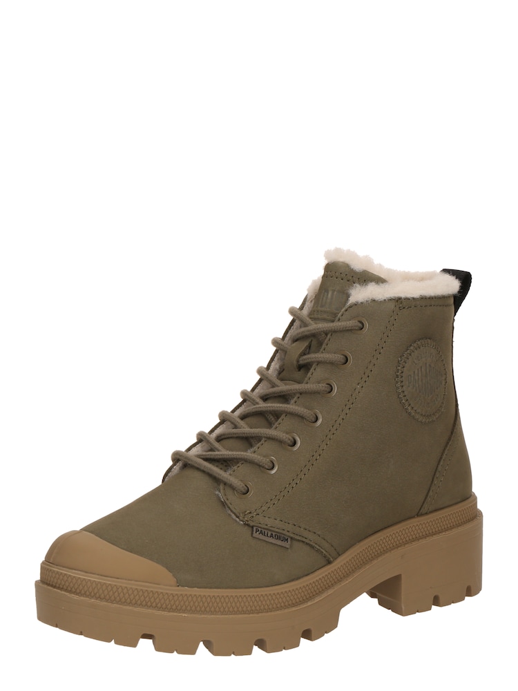 Palladium Fűzős rövid szárú csizmák Női zöld , Méret 36