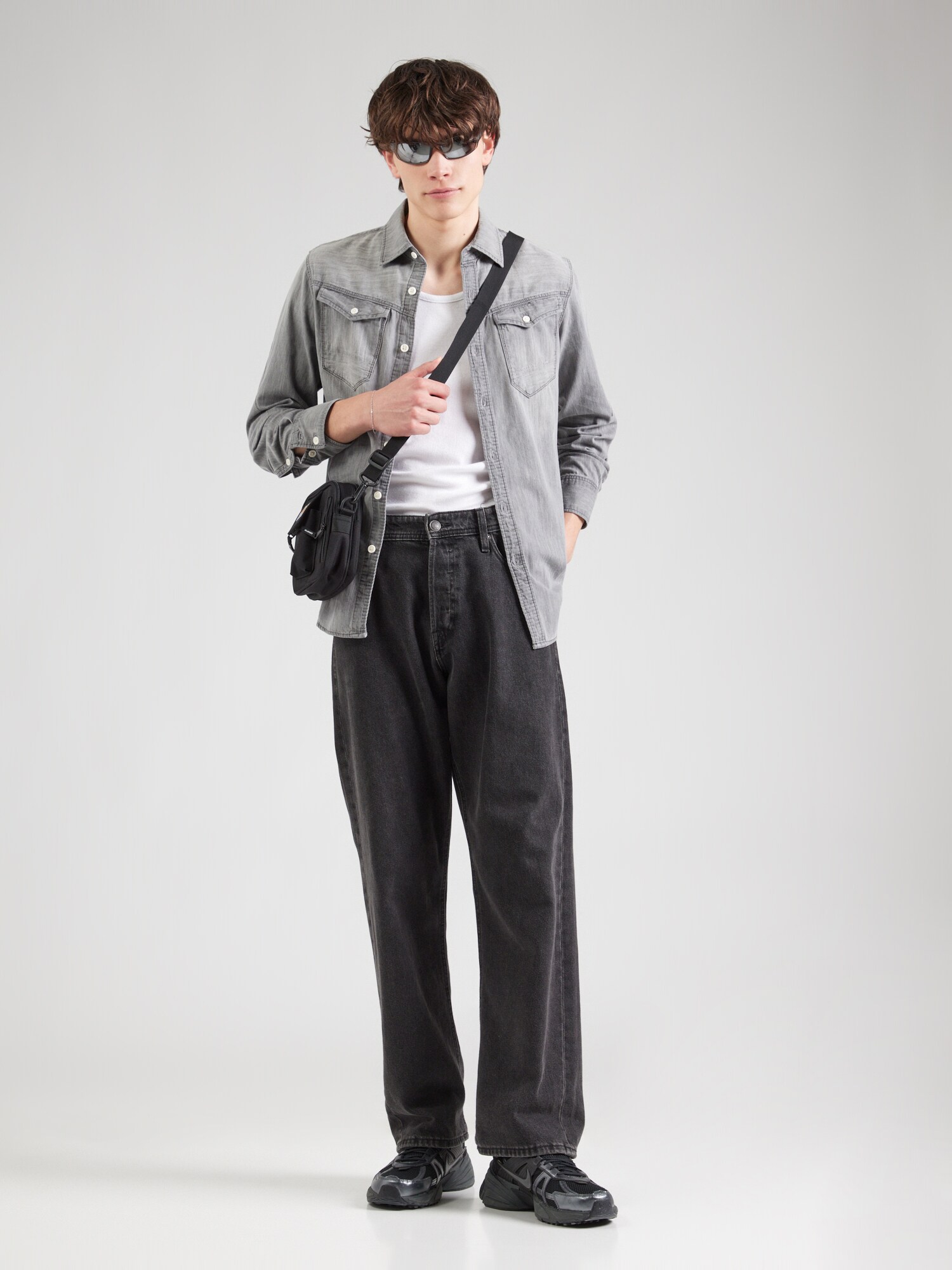 G-STAR Košeľa sivý denim (obrázok 4)