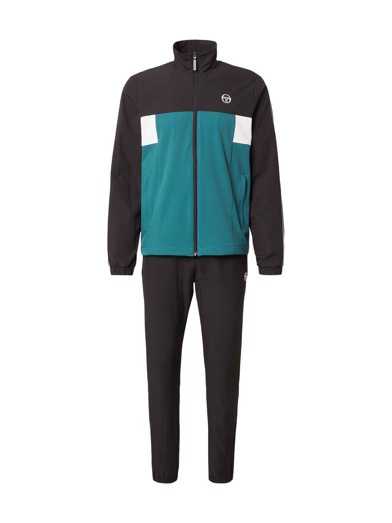 Sergio Tacchini Costum de trening  cyan / negru / alb