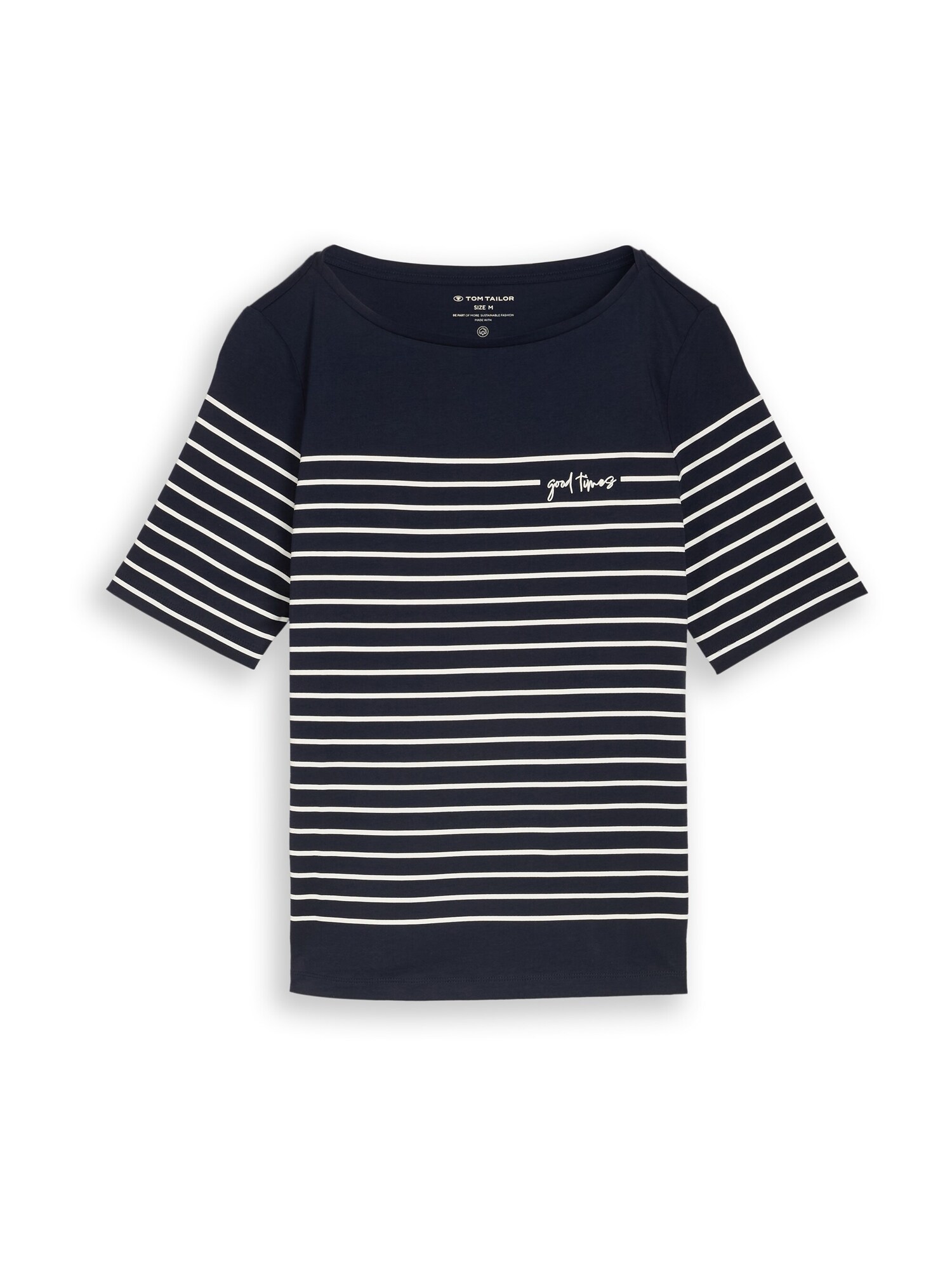 TOM TAILOR Tricou  albastru închis / alb