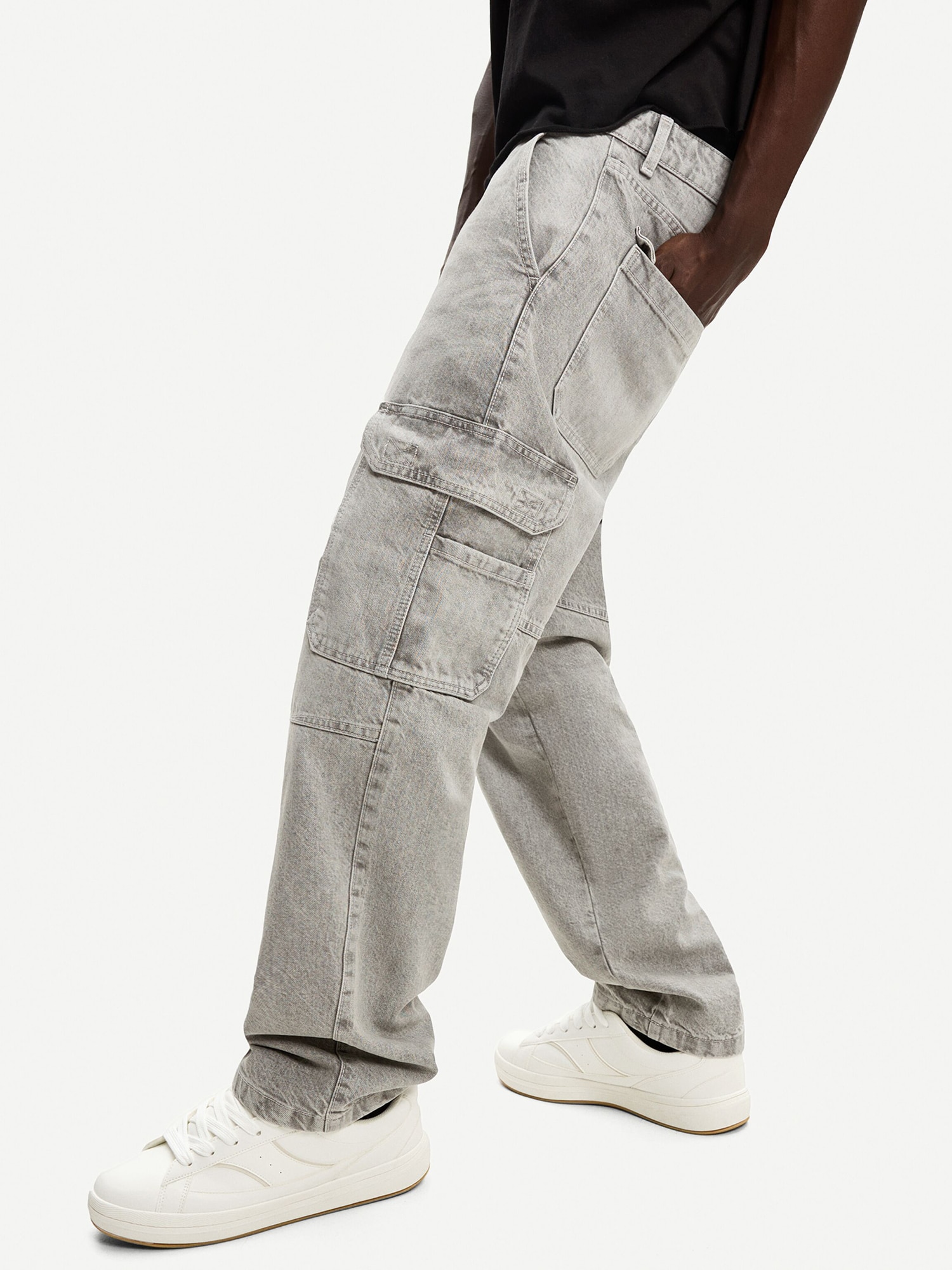 Bershka Cargo farmer világosszürke termék 2. képe