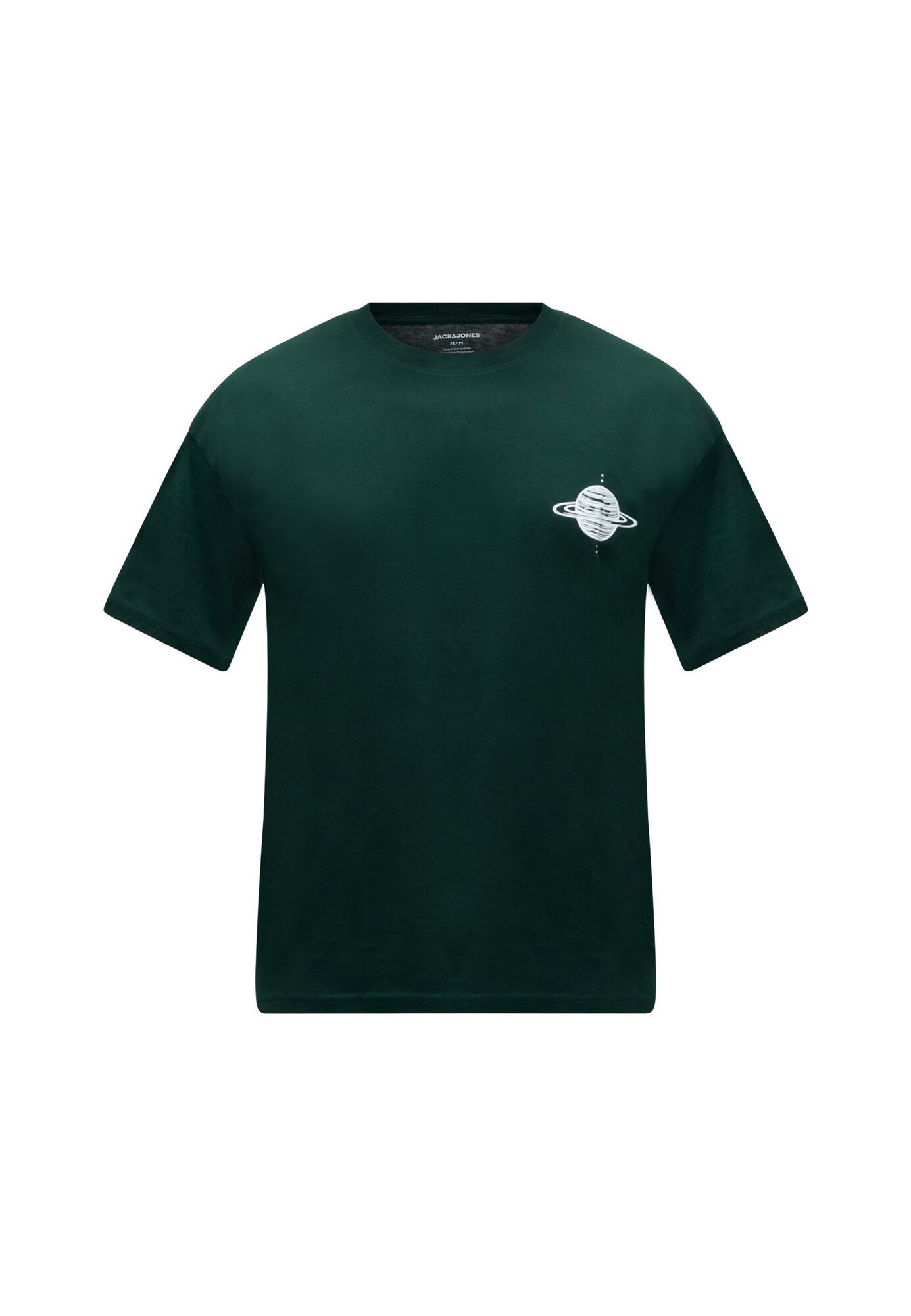 JACK & JONES Camiseta 'JJASTRO' verde oscuro / blanco