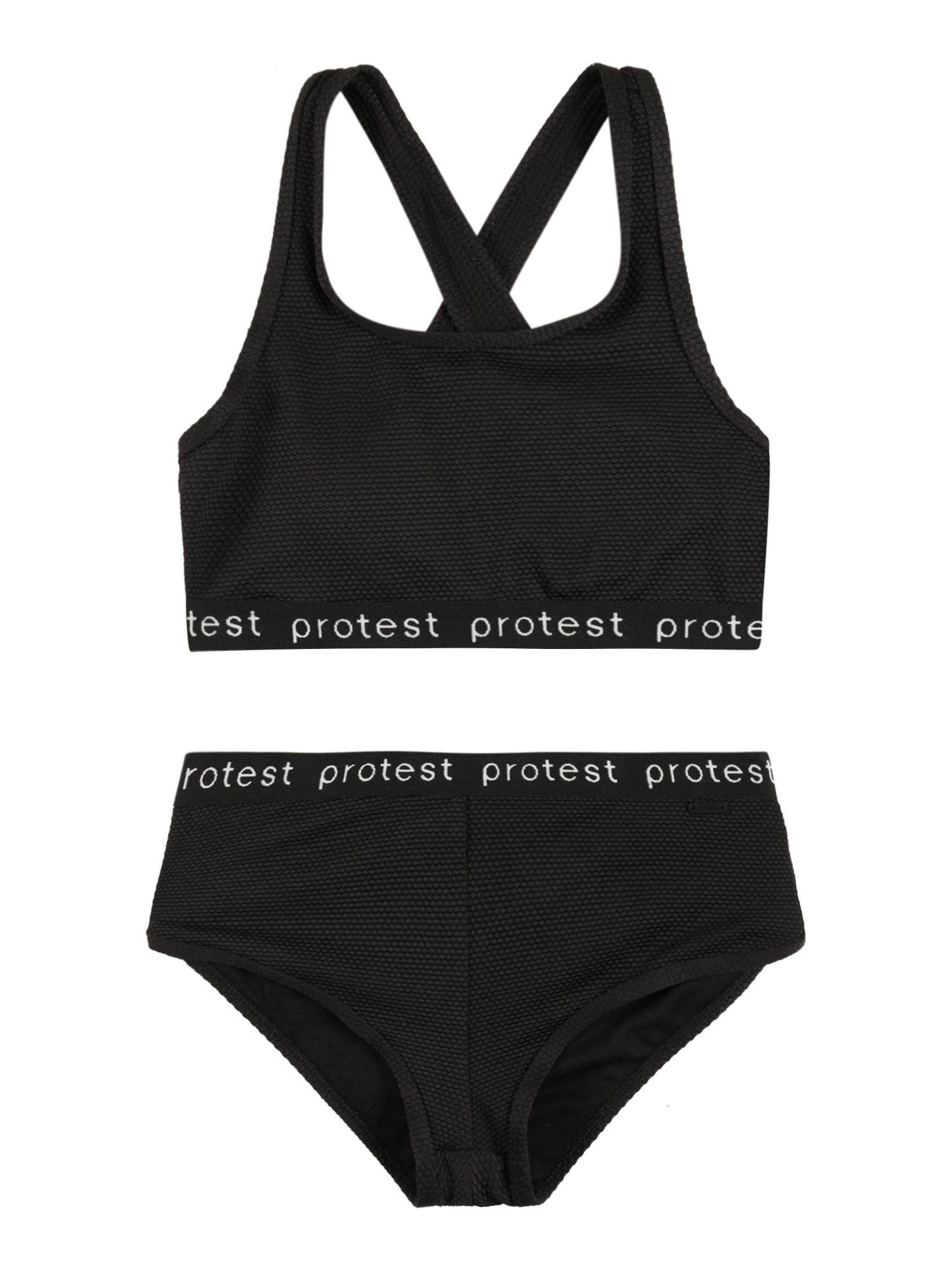 PROTEST Sportinis maudymosi kostiumėlis 'BEAU' juoda / balta