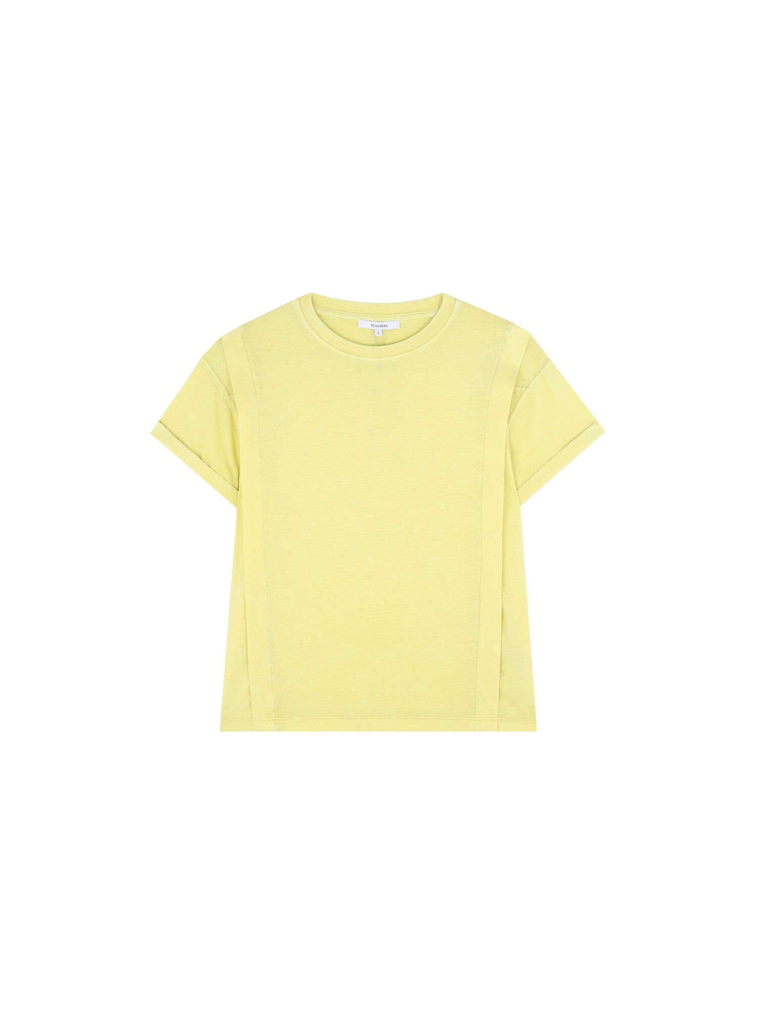 Scalpers Tricou Lapel Marble  galben pastel