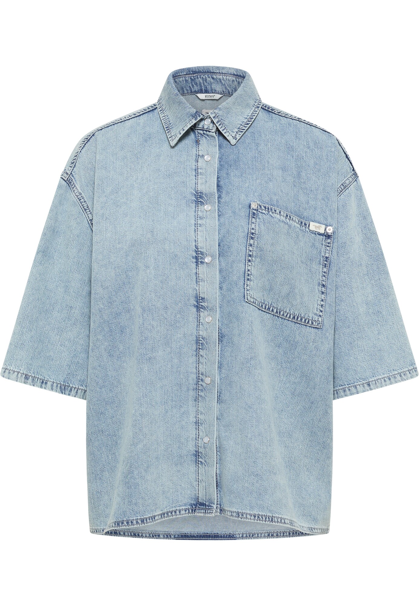 MUSTANG Blúzka 'ELLA' sivý denim