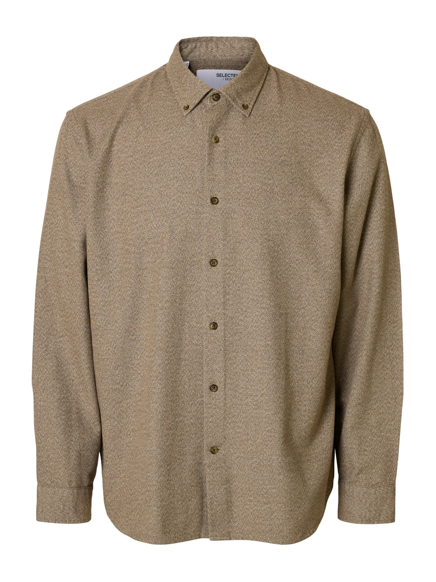 SELECTED Camisa 'SLHREGNOAH'  beige oscuro