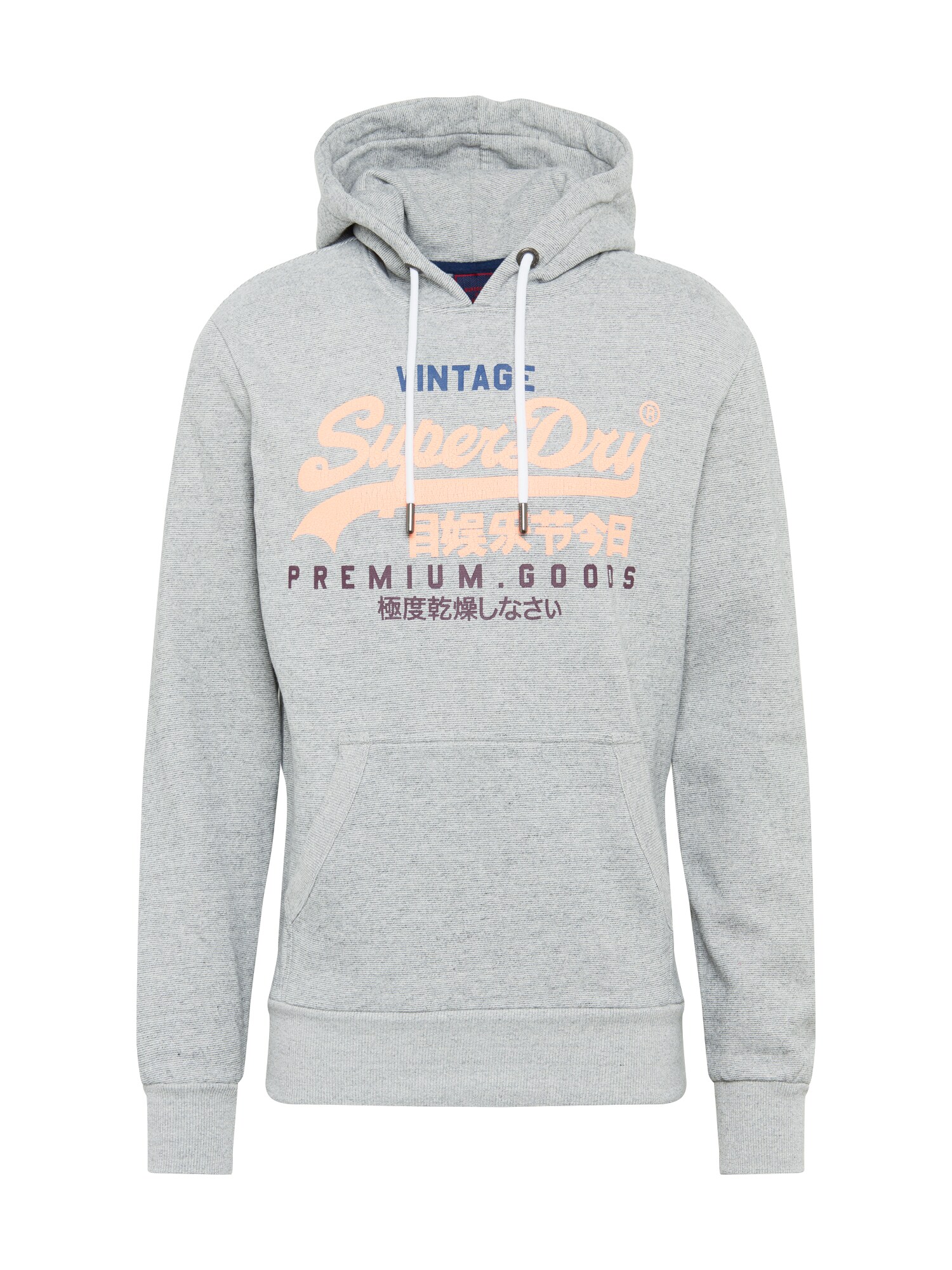 Superdry Megztinis be užsegimo  sidabro pilka / šviesiai oranžinė
