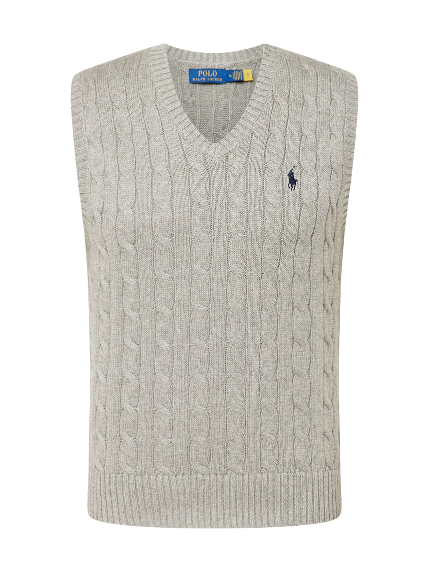 Polo Ralph Lauren Мъжки плетен пуловер без ръкави  нейви синьо / сив меланж