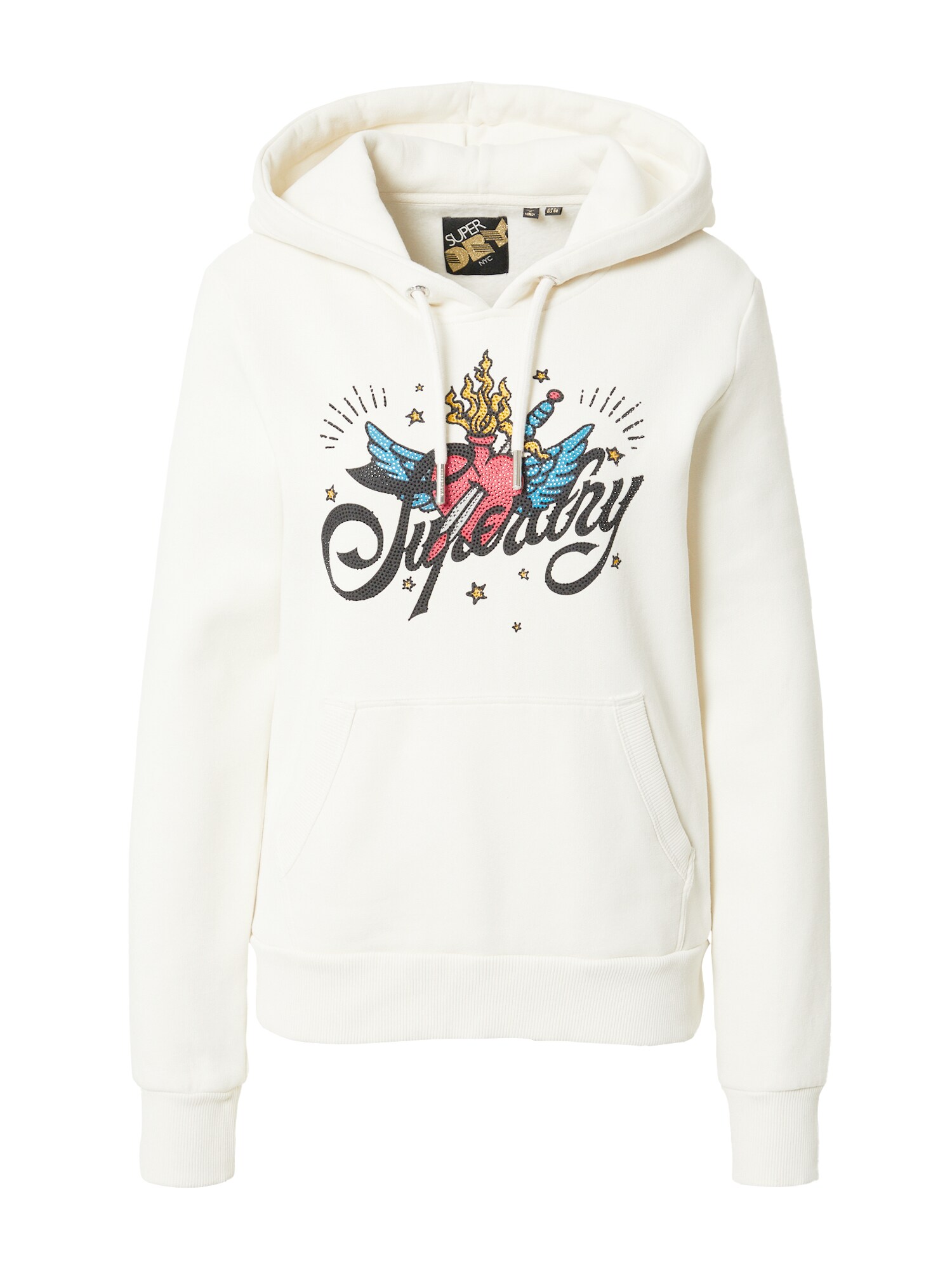 Superdry Majica 'Tattoo'  kremna / svetlo modra / rdeča / črna