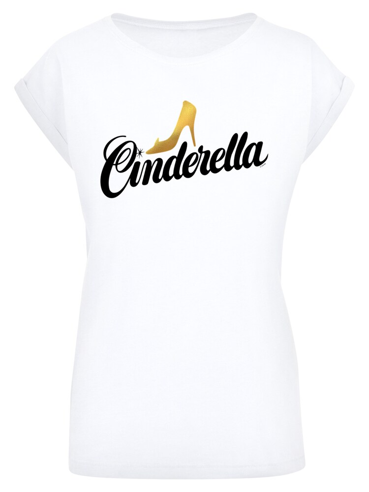 F4NT4STIC T-Shirt 'Cinderella Shoe' Damen Größe S gold / schwarz / offwhite