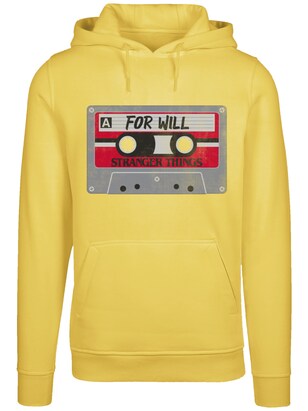 F4NT4STIC Sweatshirt ‘Stranger Things Cassette For Will Netflix TV Series’ Geel / Grijs / Rood / Zwart