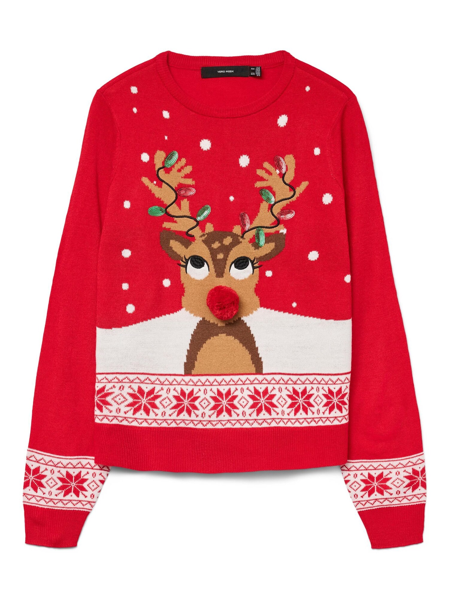 VERO MODA Jersey 'CMFrostydeer' mezcla de colores / rojo