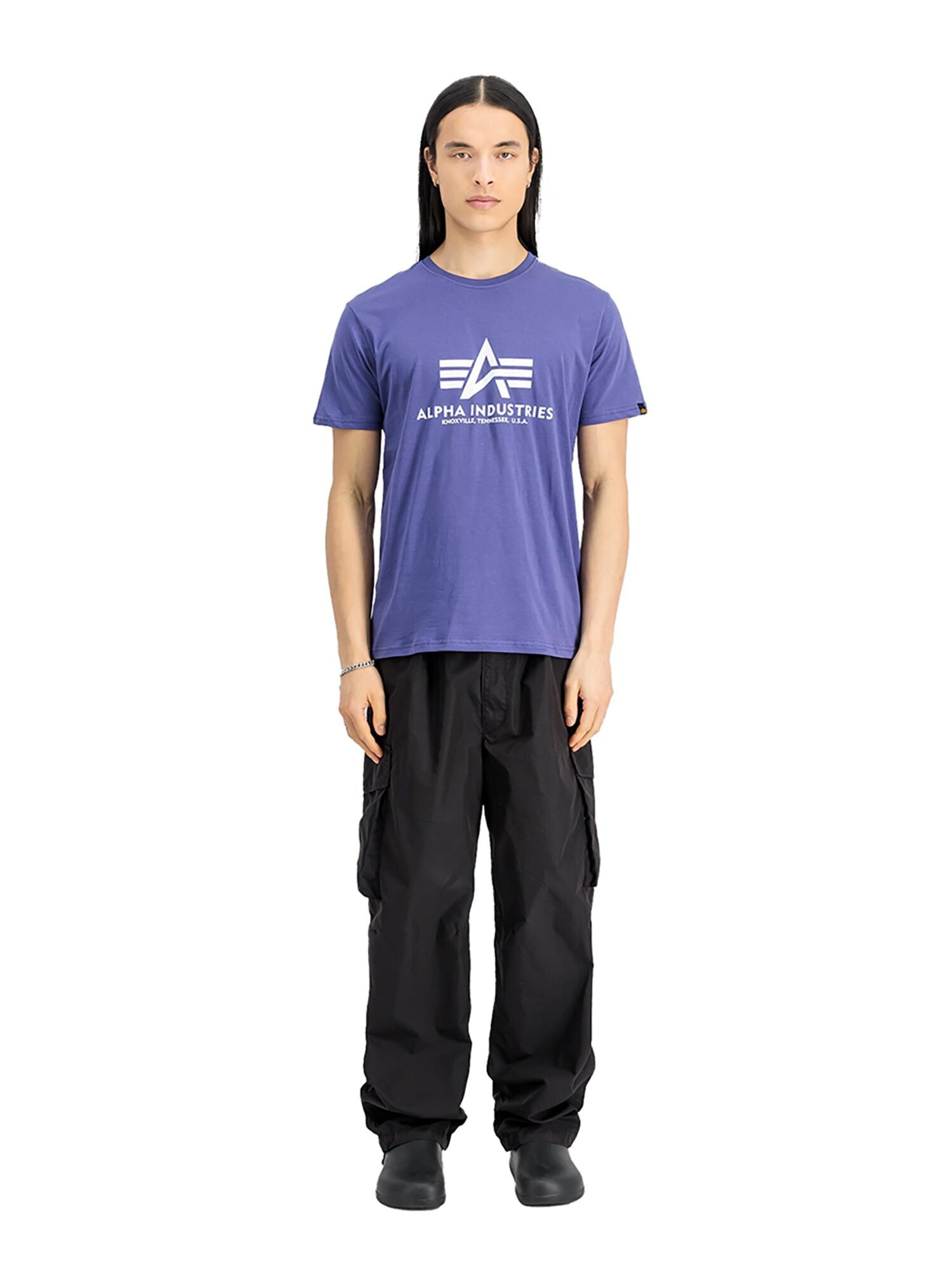 ALPHA INDUSTRIES Camiseta lila moteado / blanco – imagen 3