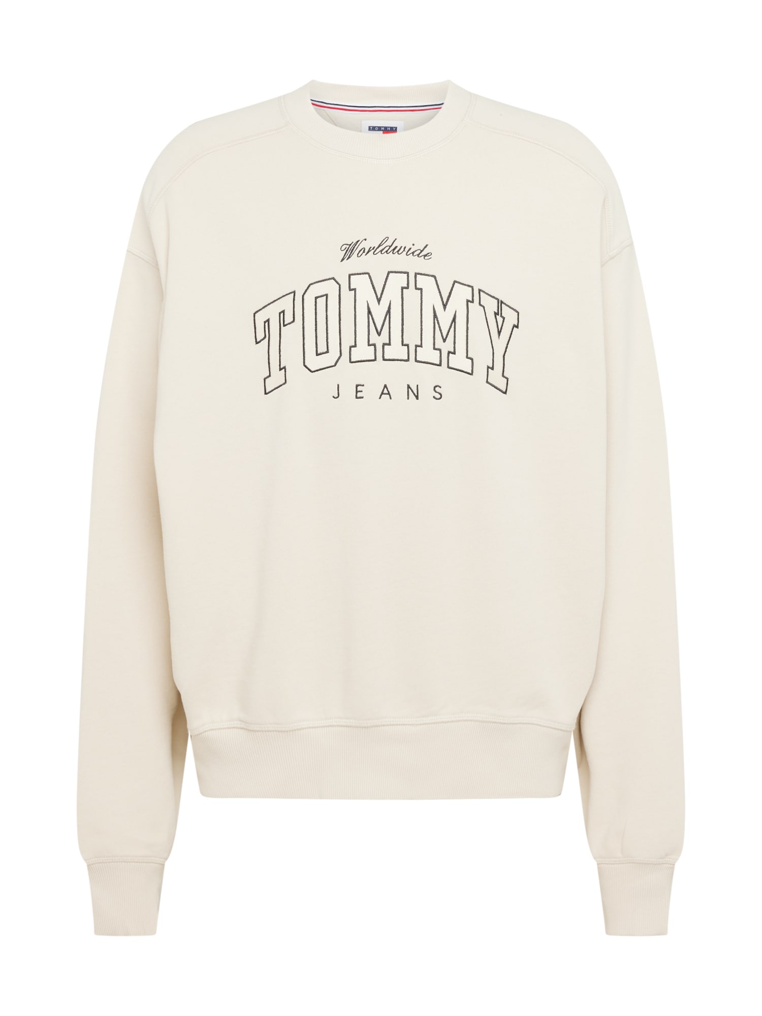 Tommy Jeans Sweater majica  bež / crna