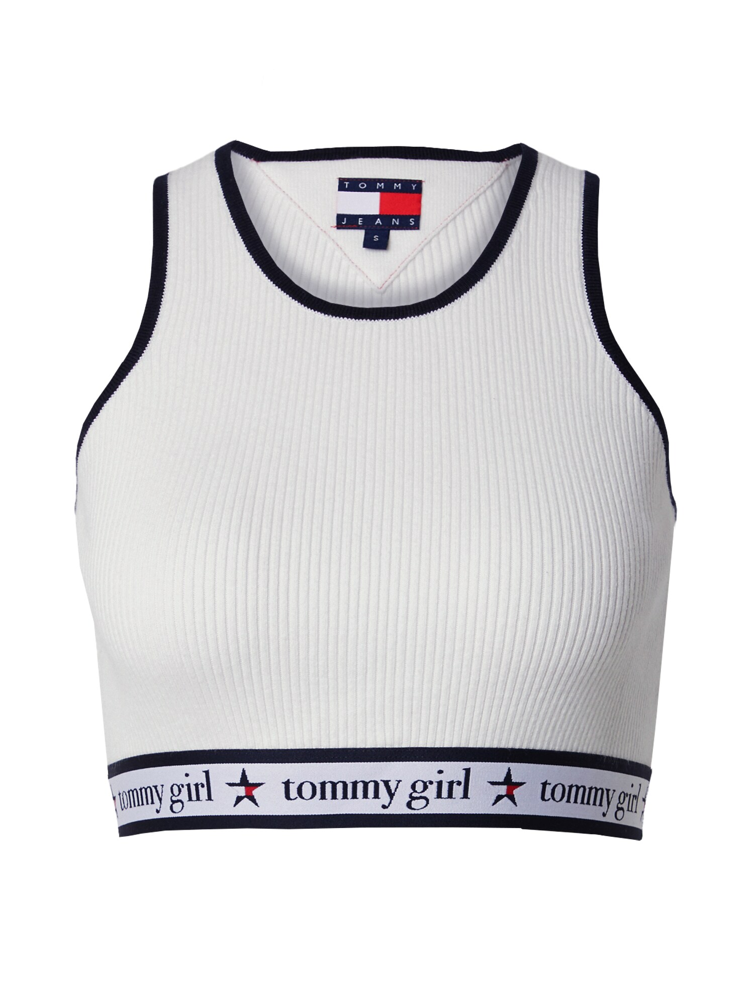 Tommy Jeans Vyšívaný top námornícka modrá / červená / biela