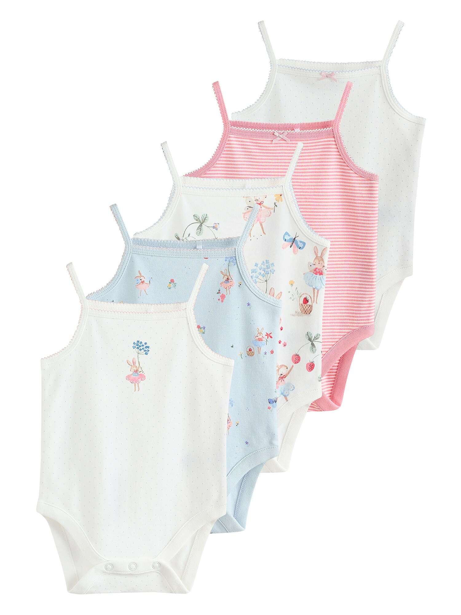 Next Salopetă/Body  crem / albastru pastel / roz