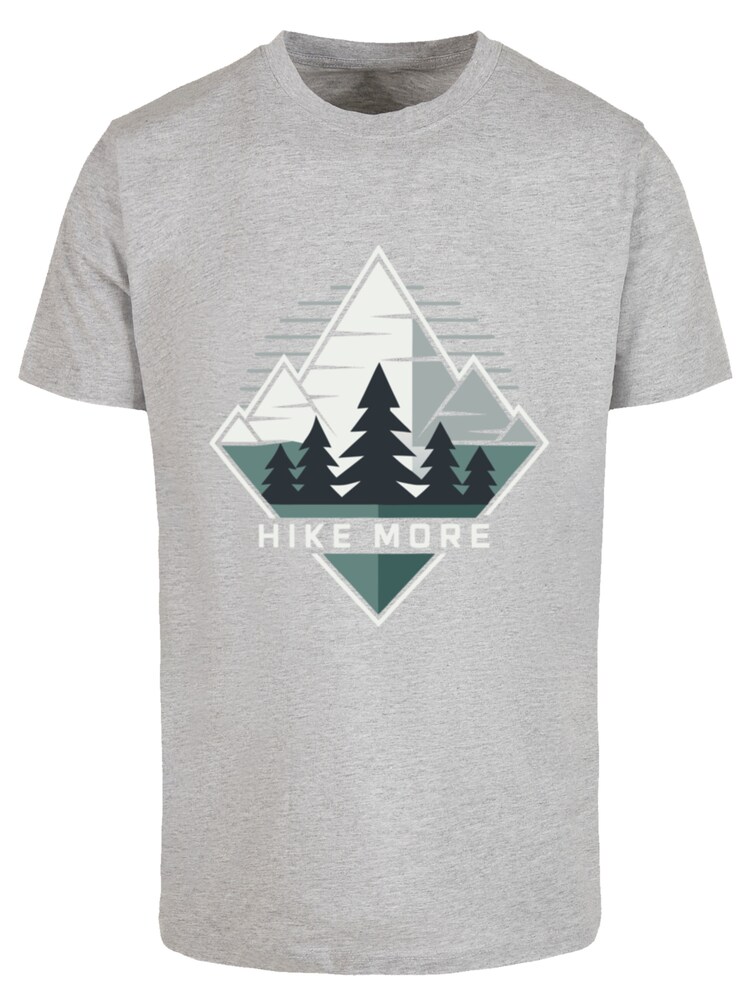 F4NT4STIC T-Shirt 'Hike More Mountains' Herren Größe M grau / smaragd / weiß