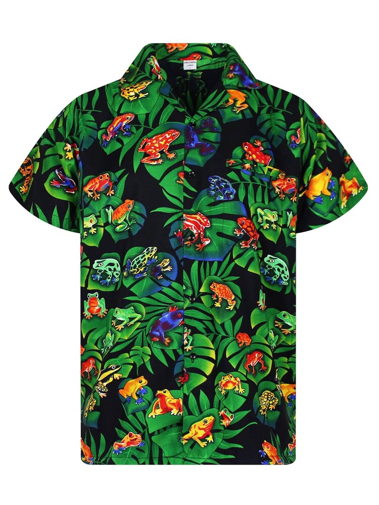 King Kameha Shirt 'Frogs' Herren Größe XXXL schwarz