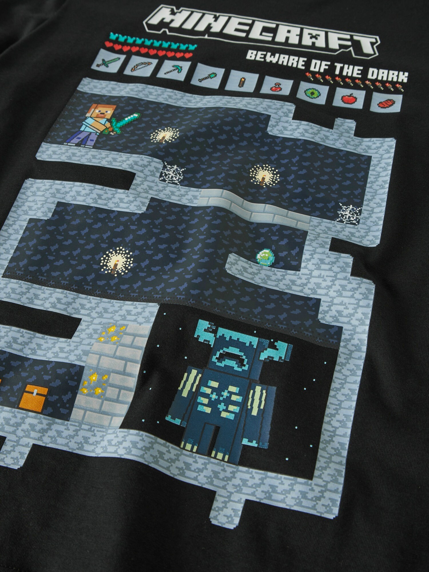 NAME IT Camiseta 'NKMAr Minecraft'  ópalo / azul oscuro / negro / offwhite – imagen 4