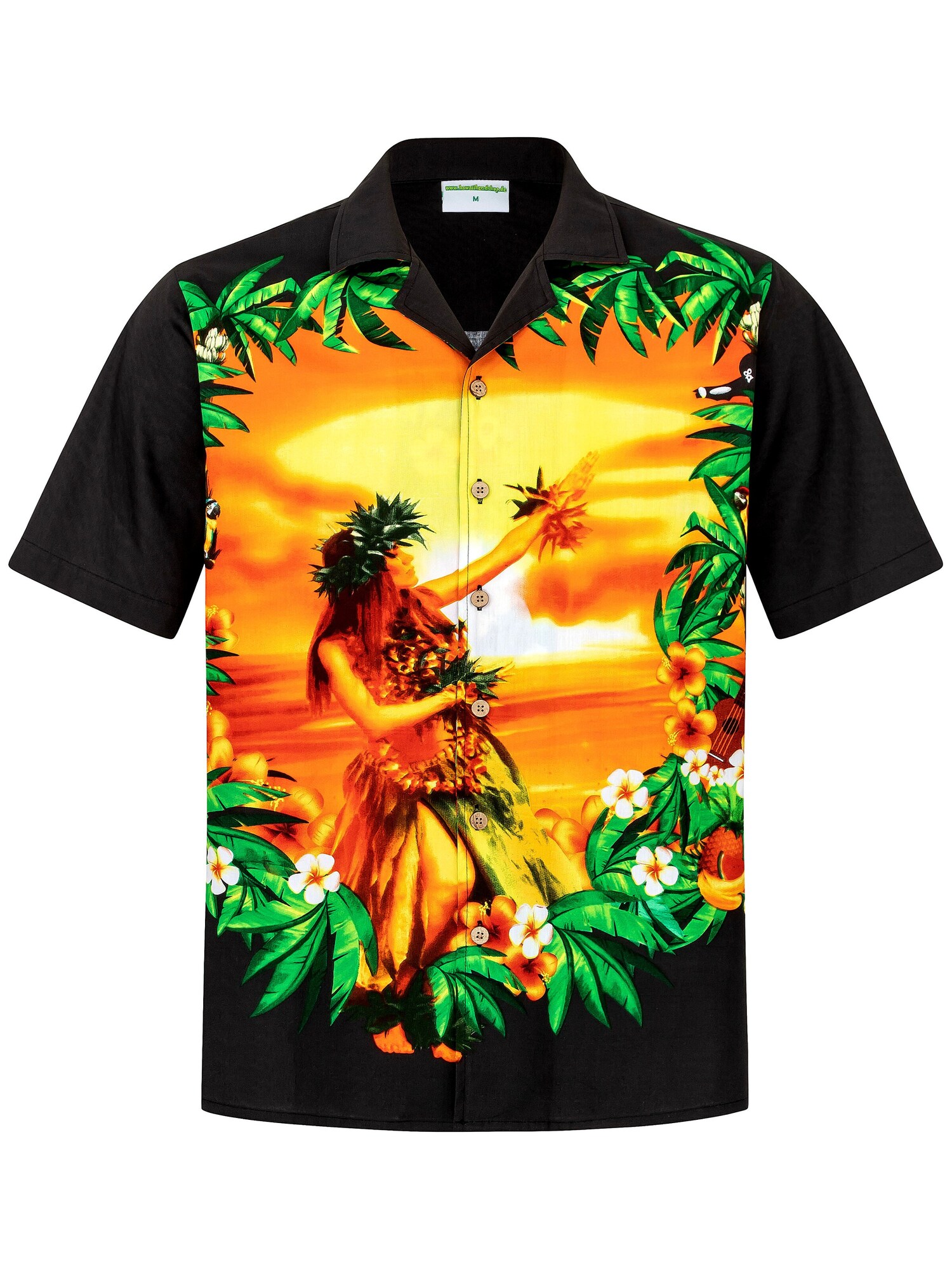 Hawaiihemdshop.de Camisa 'Hawaiihemd Hawaiian Beauty'  negro