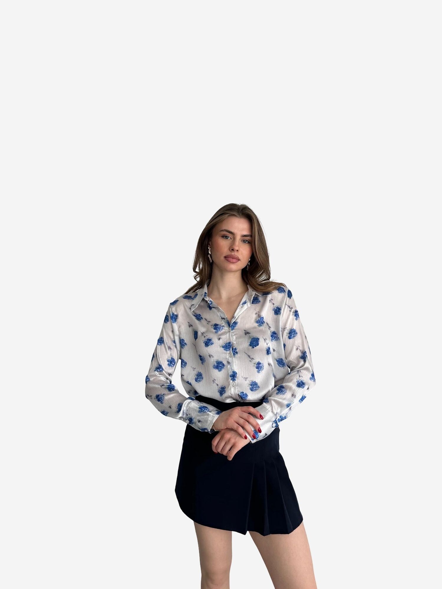 My fashion Bluza plava / srebrno siva