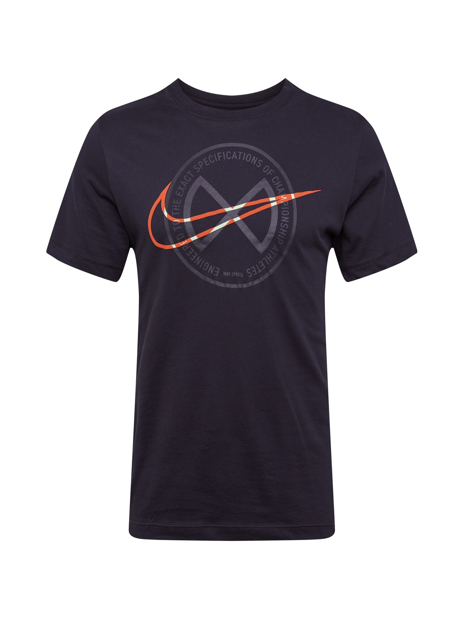 NIKE Sportiniai marškinėliai  pilka / juoda / oranžinė-raudona