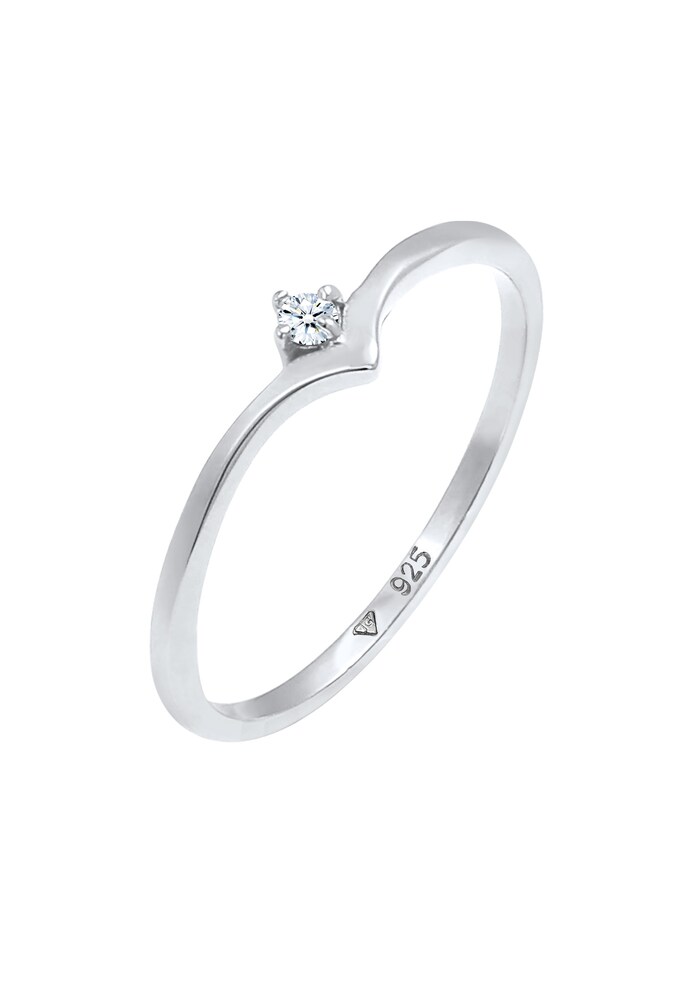 Elli DIAMONDS Ring Verlobungsring Damen Größe 56 silber