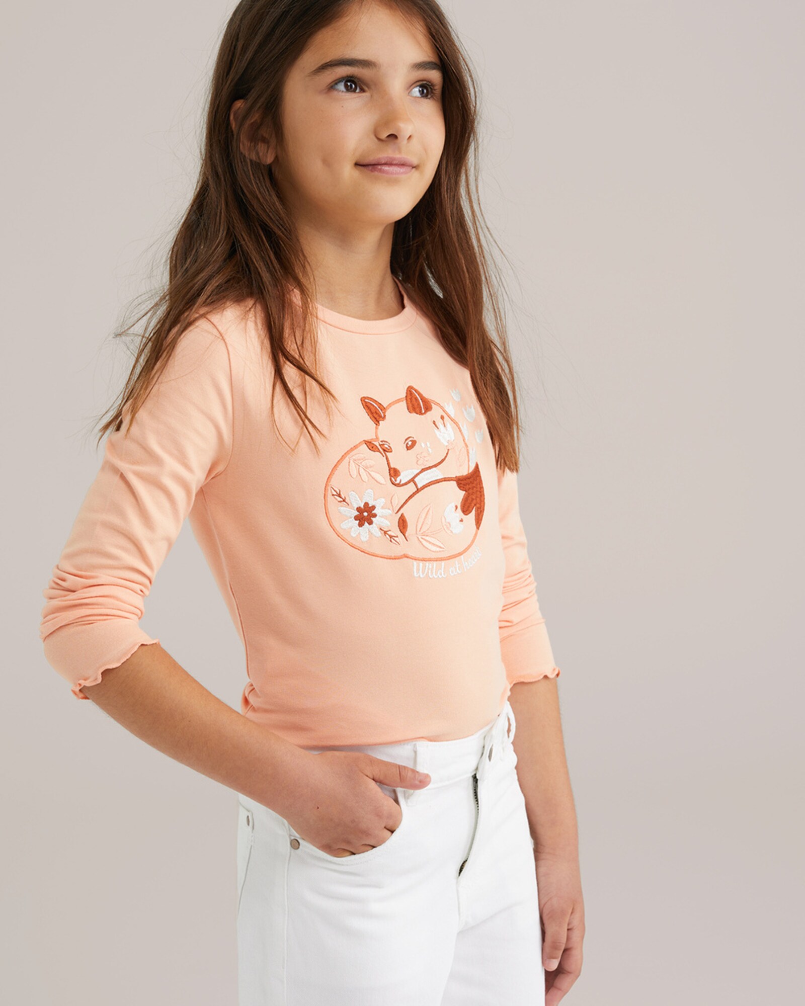 WE Fashion Tričko hnedá / oranžová / koralová / biela (obrázok 4)