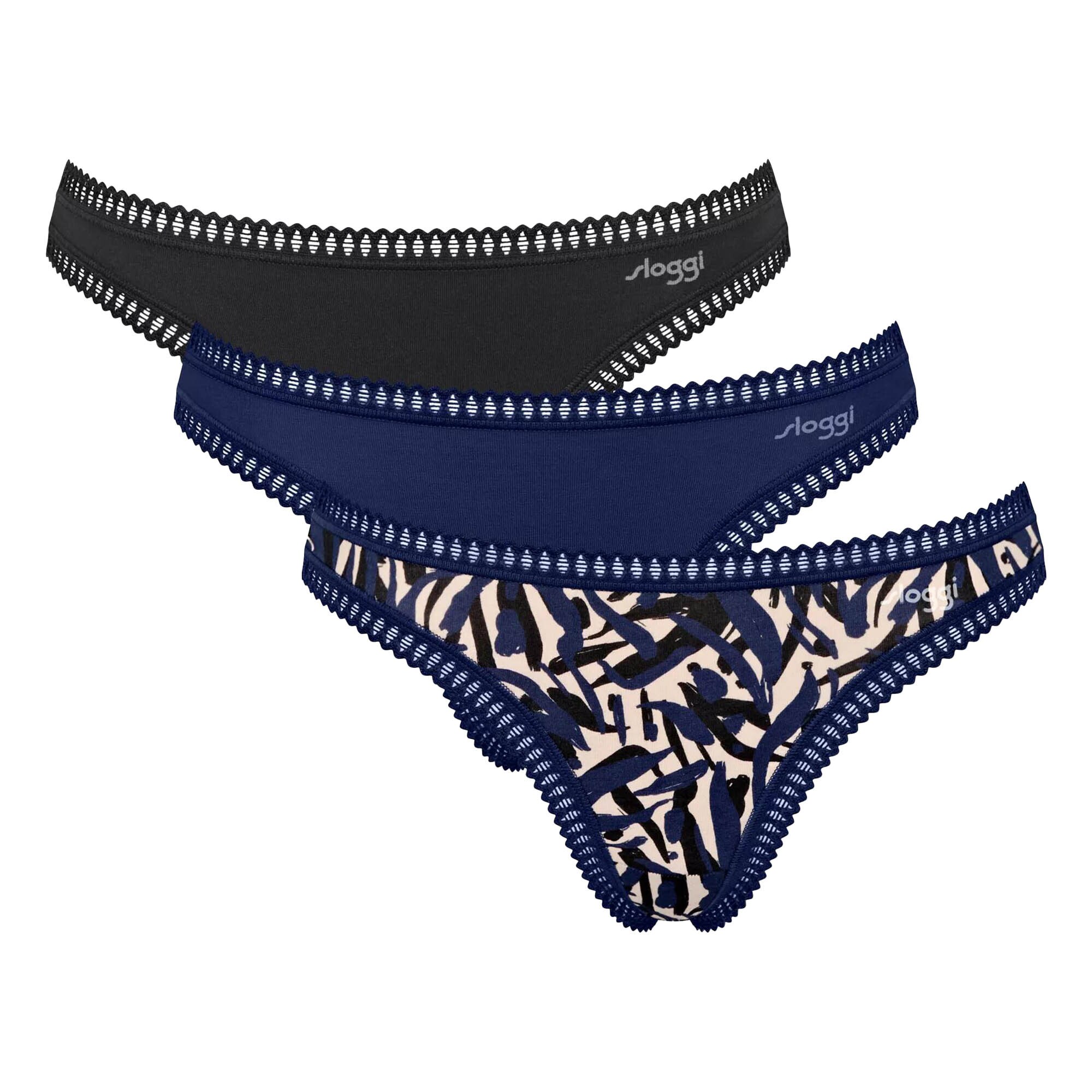 SLOGGI Tanga Go Crush  nisipiu / albastru noapte / negru