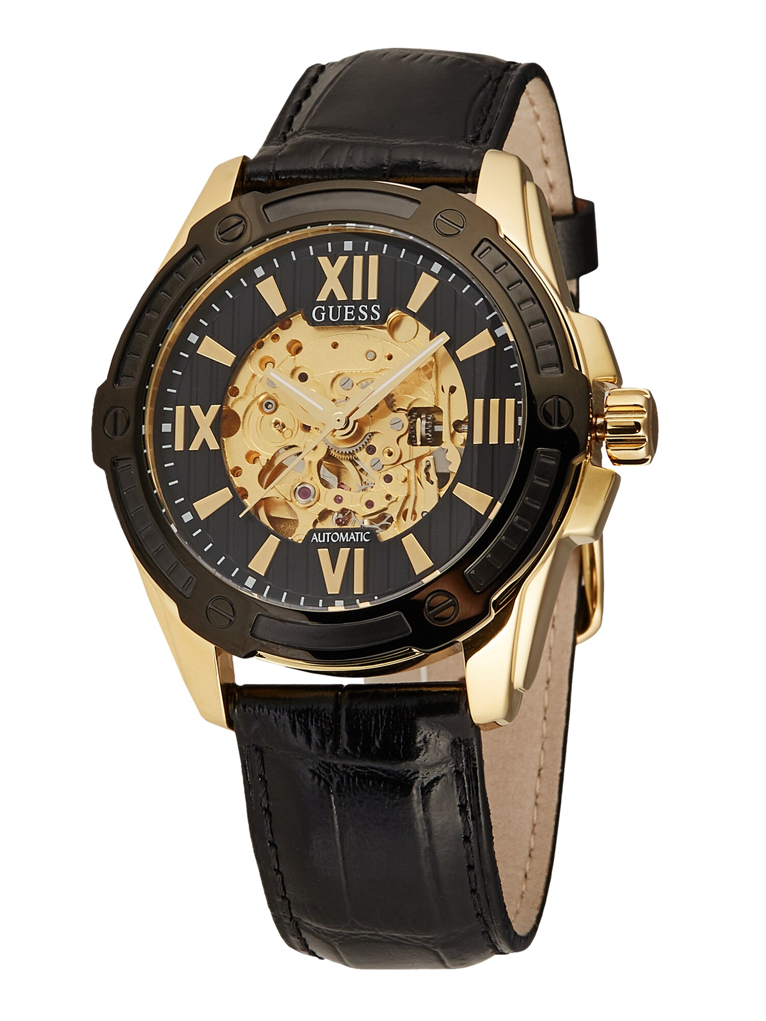 GUESS Analoginis (įprastinio dizaino) laikrodis 'GALAXY'  auksas / juoda