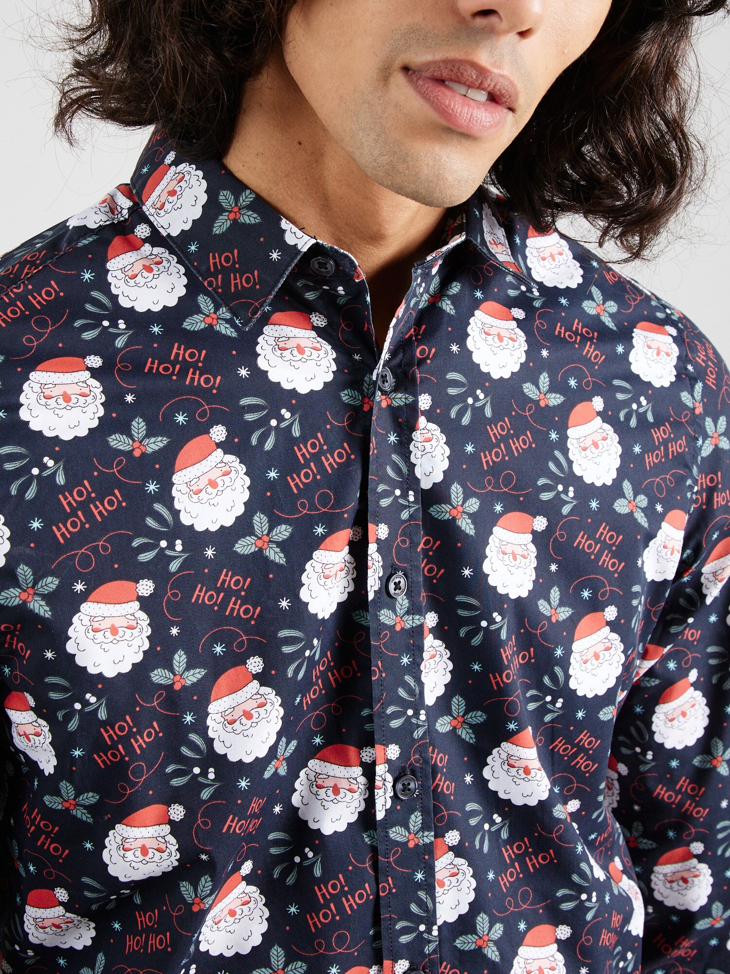 Only & Sons Košeľa 'ONSALF XMAS' námornícka modrá / zelená / jasne červená / biela (obrázok 5)