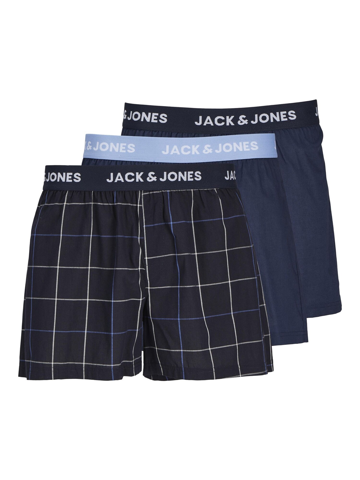 JACK & JONES Boxerky 'JACJACKSON'  námornícka modrá / svetlomodrá / čierna / biela