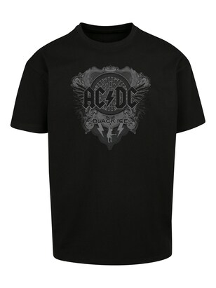 F4NT4STIC Shirt ‘ACDC Rock Band Black Ice’ Grijs / Zwart