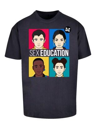 F4NT4STIC Shirt ‘Sex Education Netflix TV Series’ Blauw / Marine / Magenta