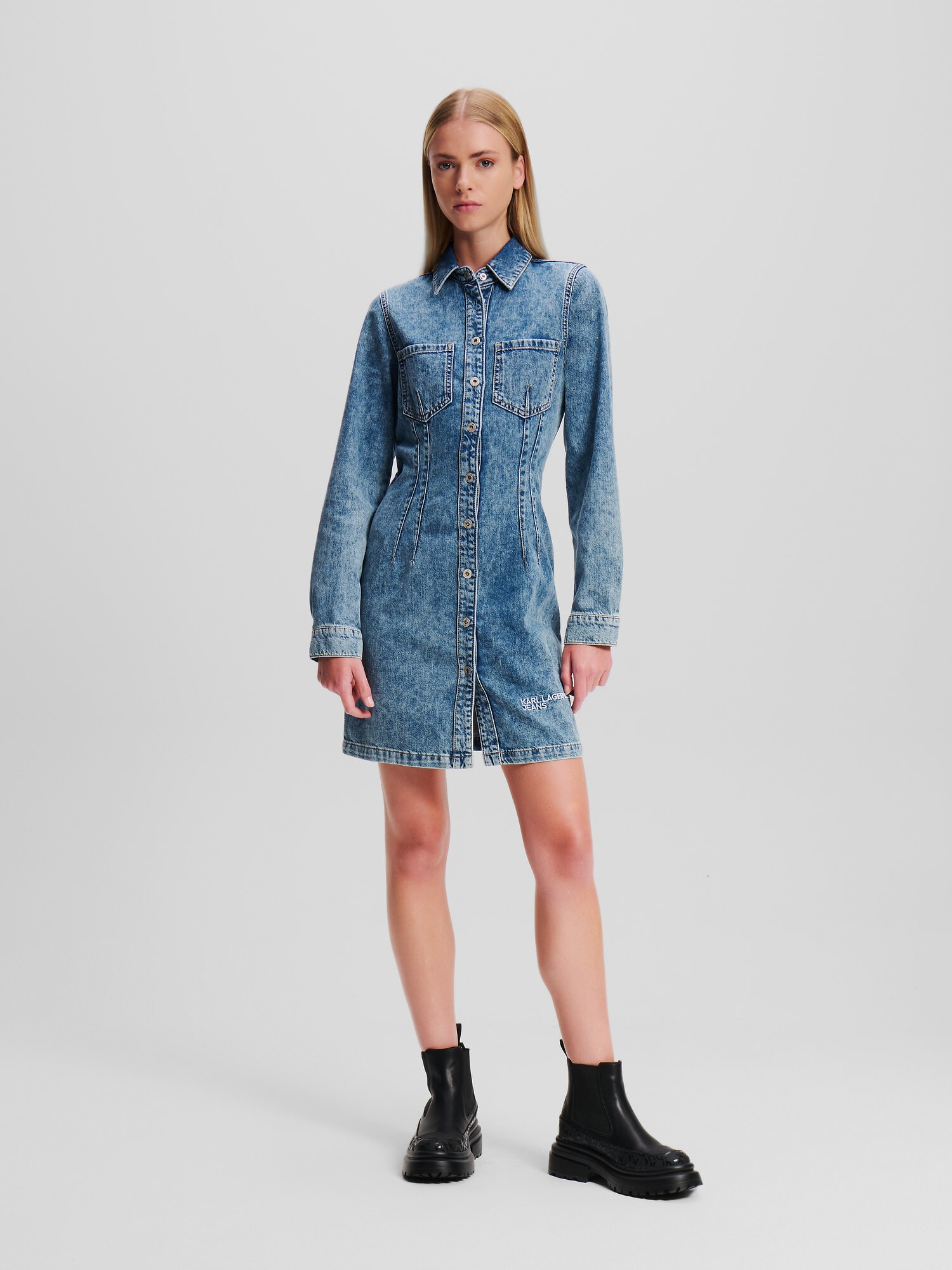 KARL LAGERFELD JEANS Ingruhák  kék farmer / fehér termék 2. képe