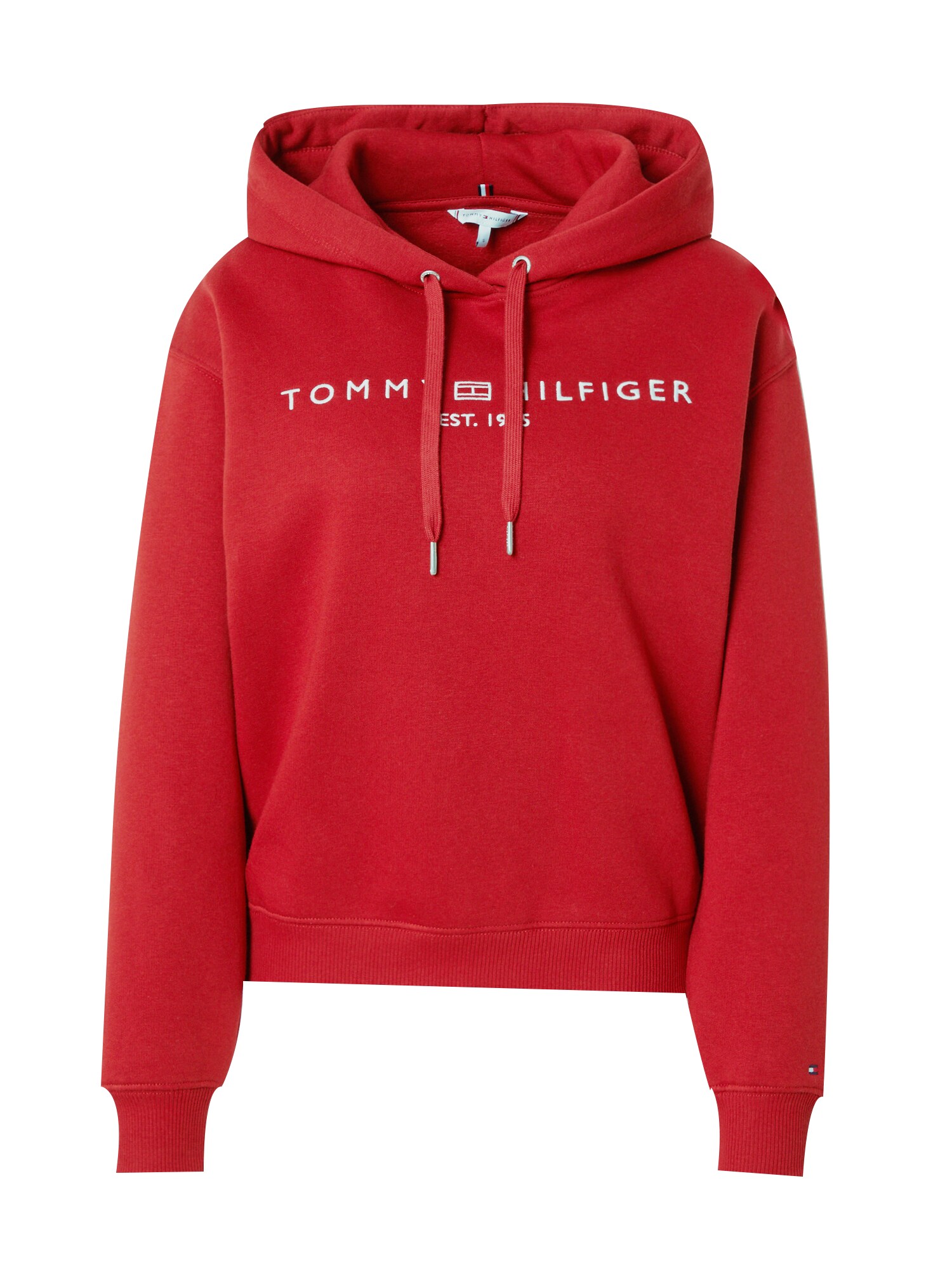 TOMMY HILFIGER Mikina  vínovo červená / biela